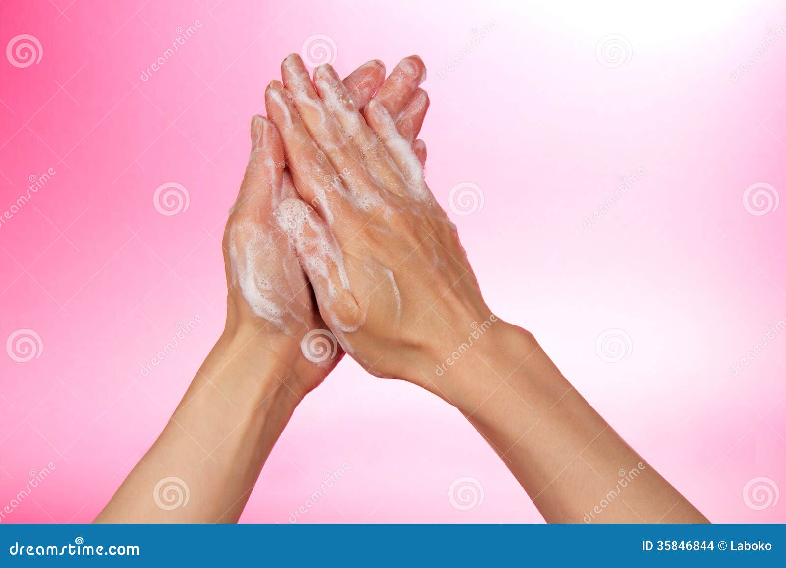 Hands and foam on pink stock photo. Image of scent, isolated 35846844