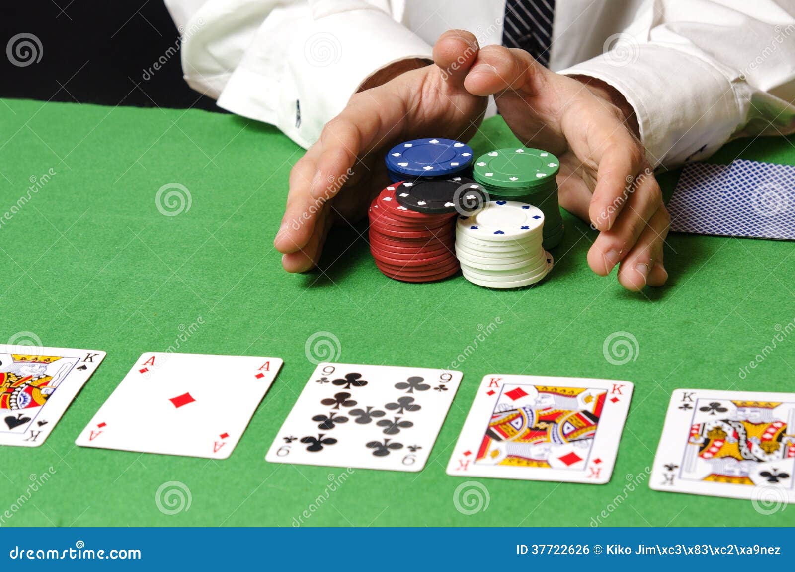 Hands in Foreground Betting Poker Stock Photo Image of green, chance