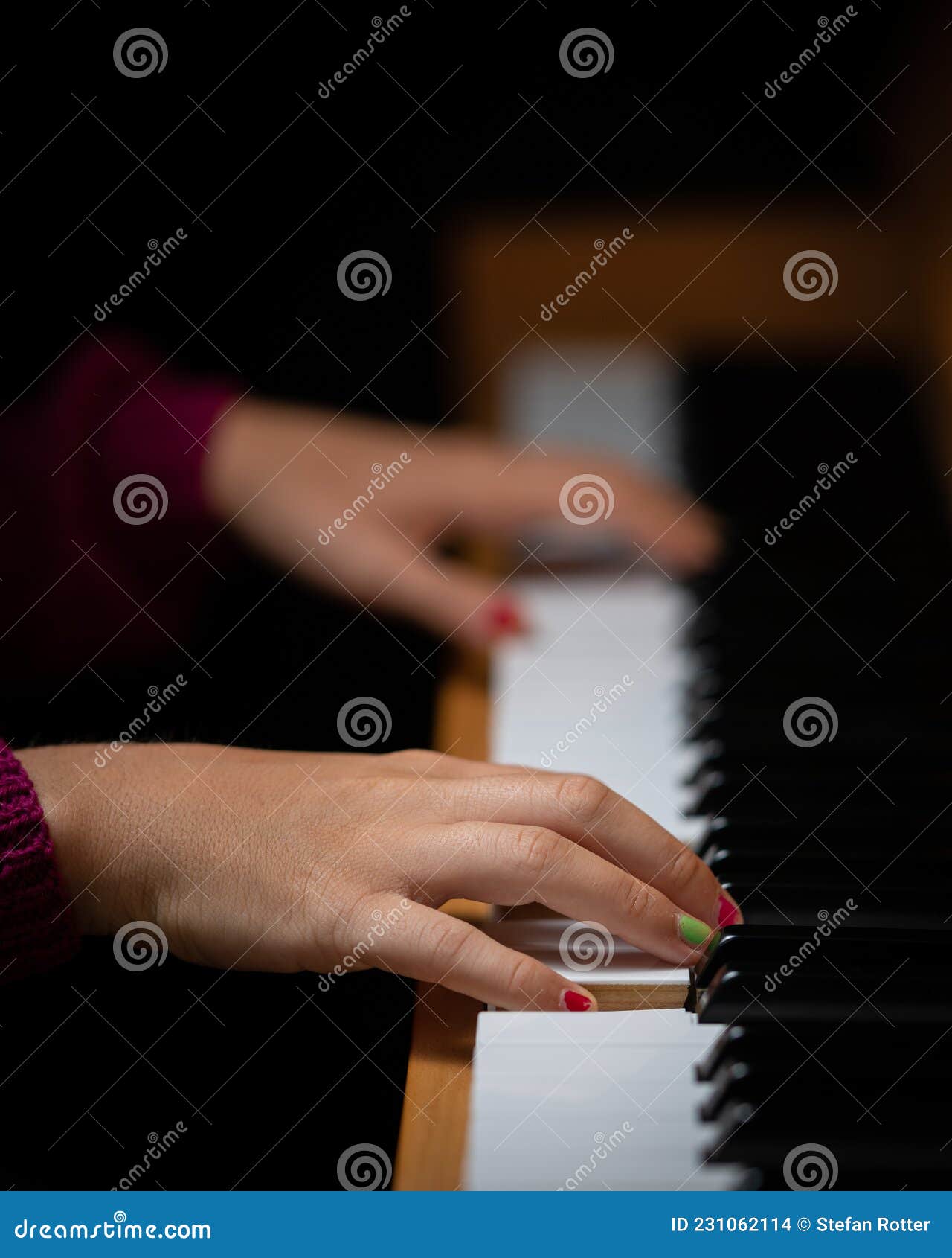 Hands of a Girl Playing the Piano Stock Photo Image of artistic