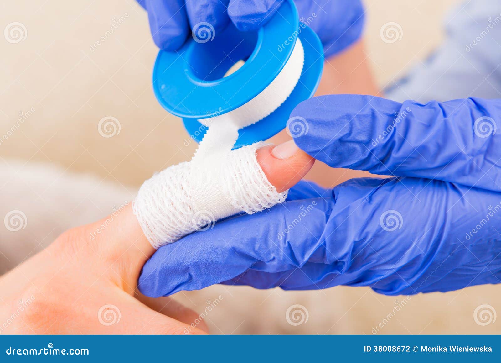 Hands in Gloves Putting on a Bandage Stock Photo Image of hurt, nurse