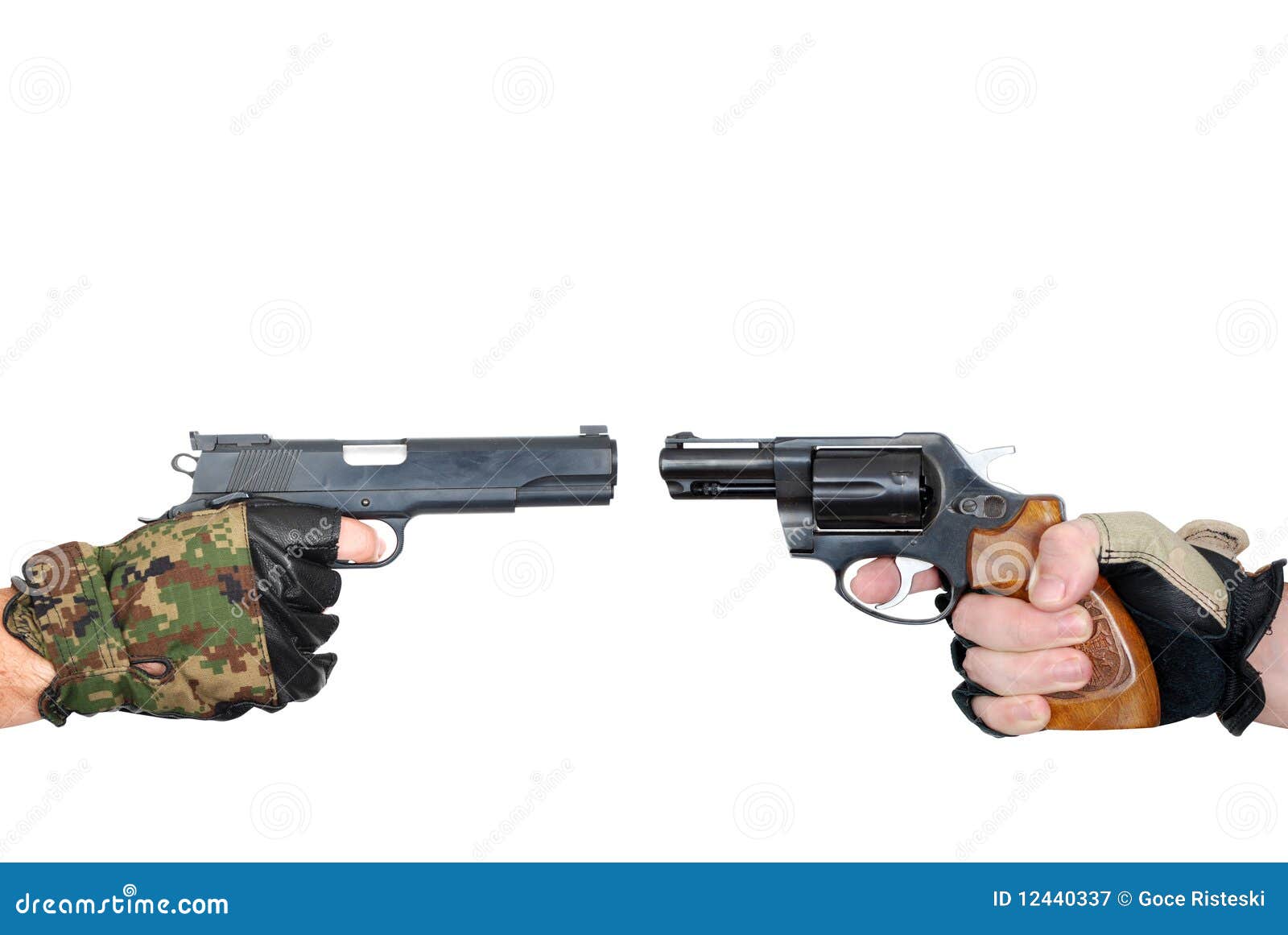 Hands with guns stock image. Image of military, shot 12440337
