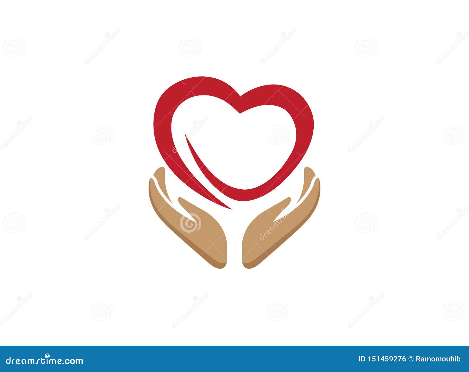 Hands and Heart Caring Human Health for Logo Design Illustration Vector ...