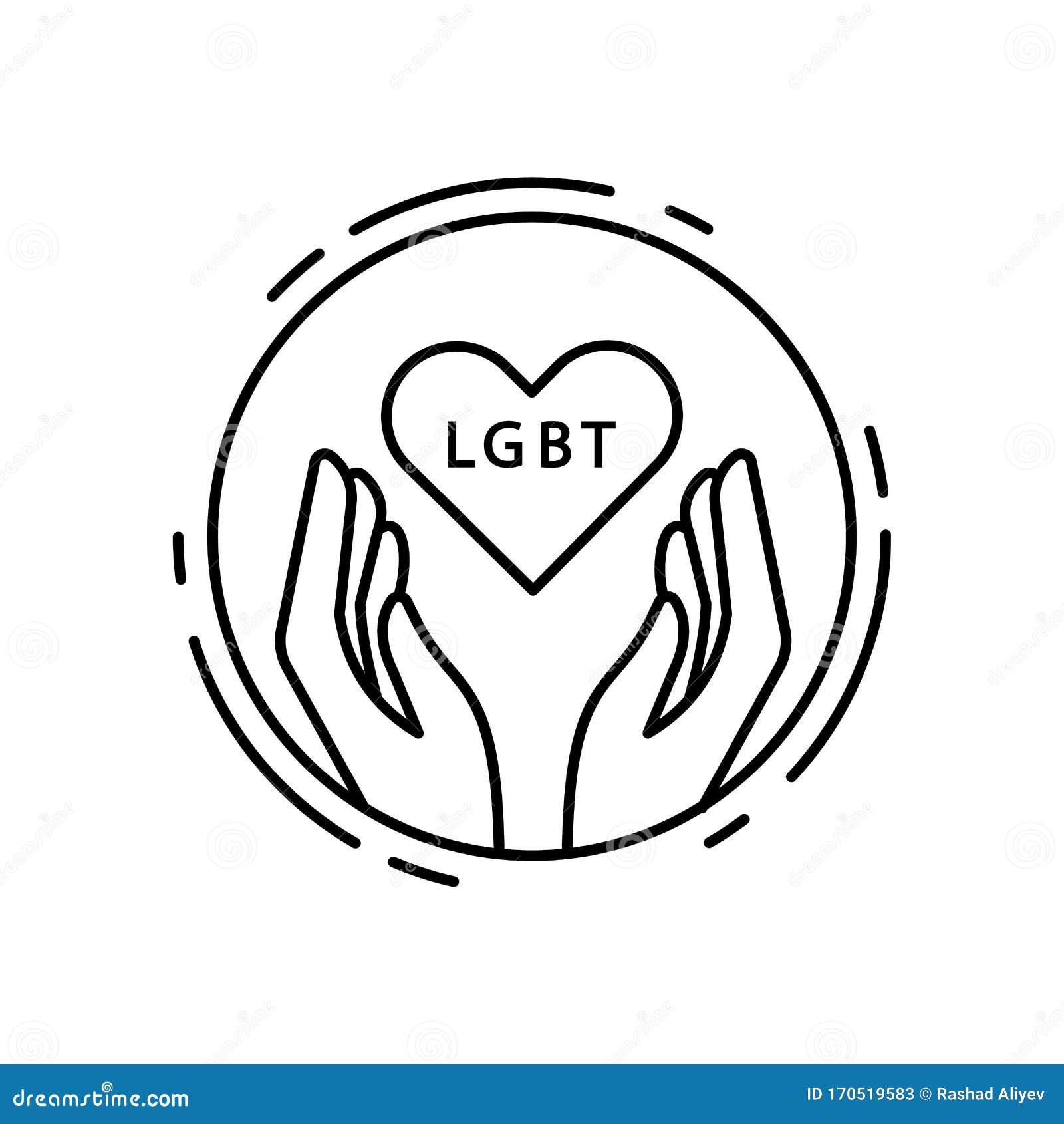 Hands, Heart, Lgbt Icon. Simple Line, Outline Sexual Minoritie Icons in ...