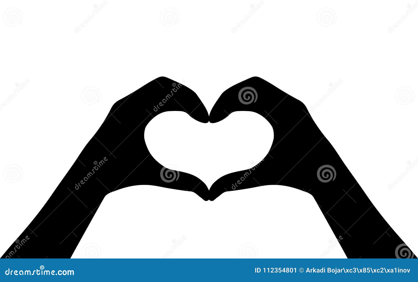 Hands Heart Vector Silhouette Icon Stock Vector ...