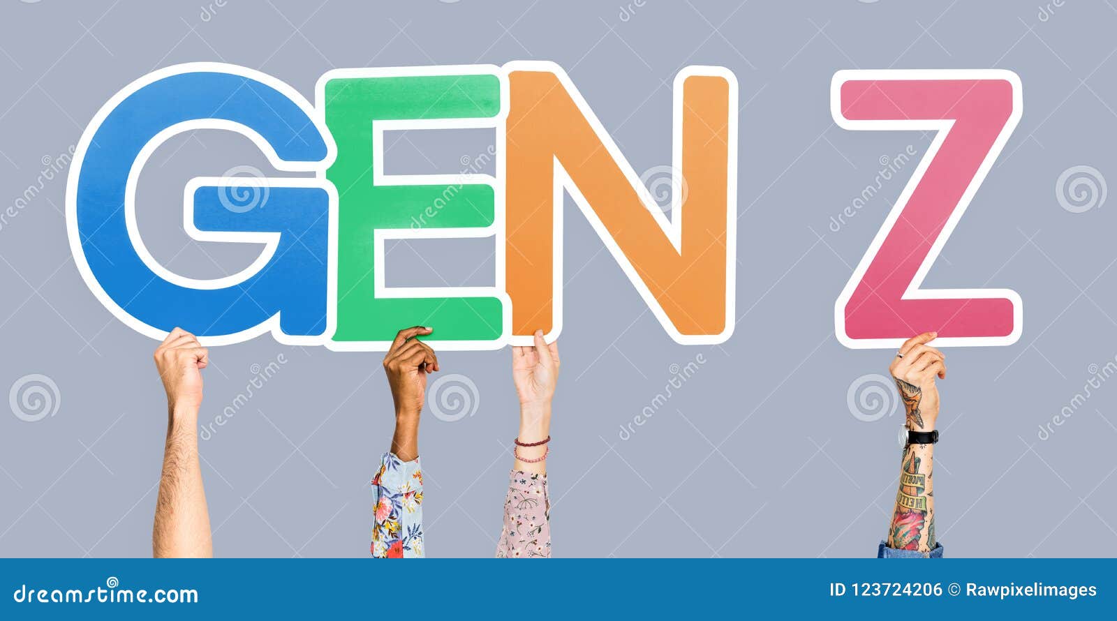 hands holding the abbreviation gen z