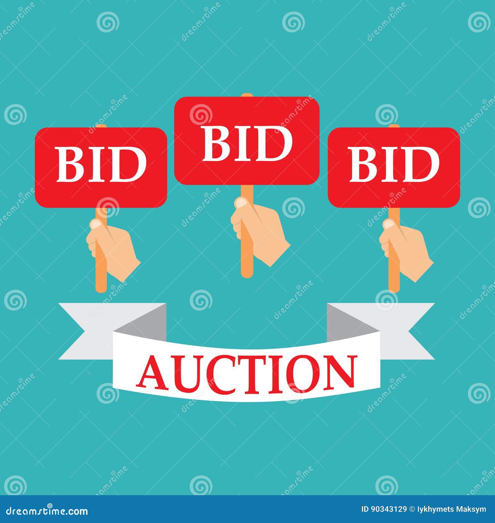Auction Paddle: Over 1,214 Royalty-Free Licensable Stock Illustrations &  Drawings