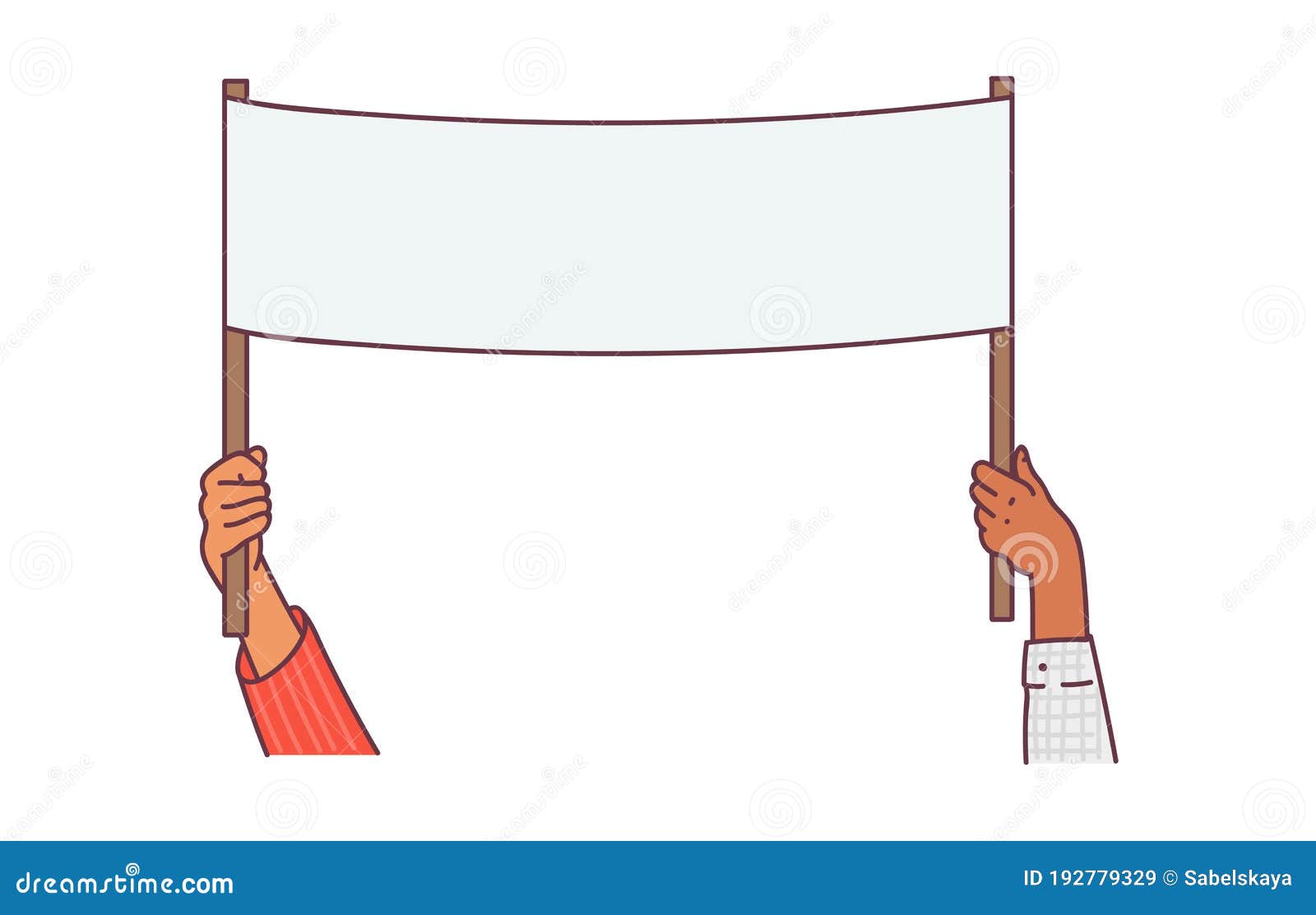 Hand holding blank placard Royalty Free Vector Image