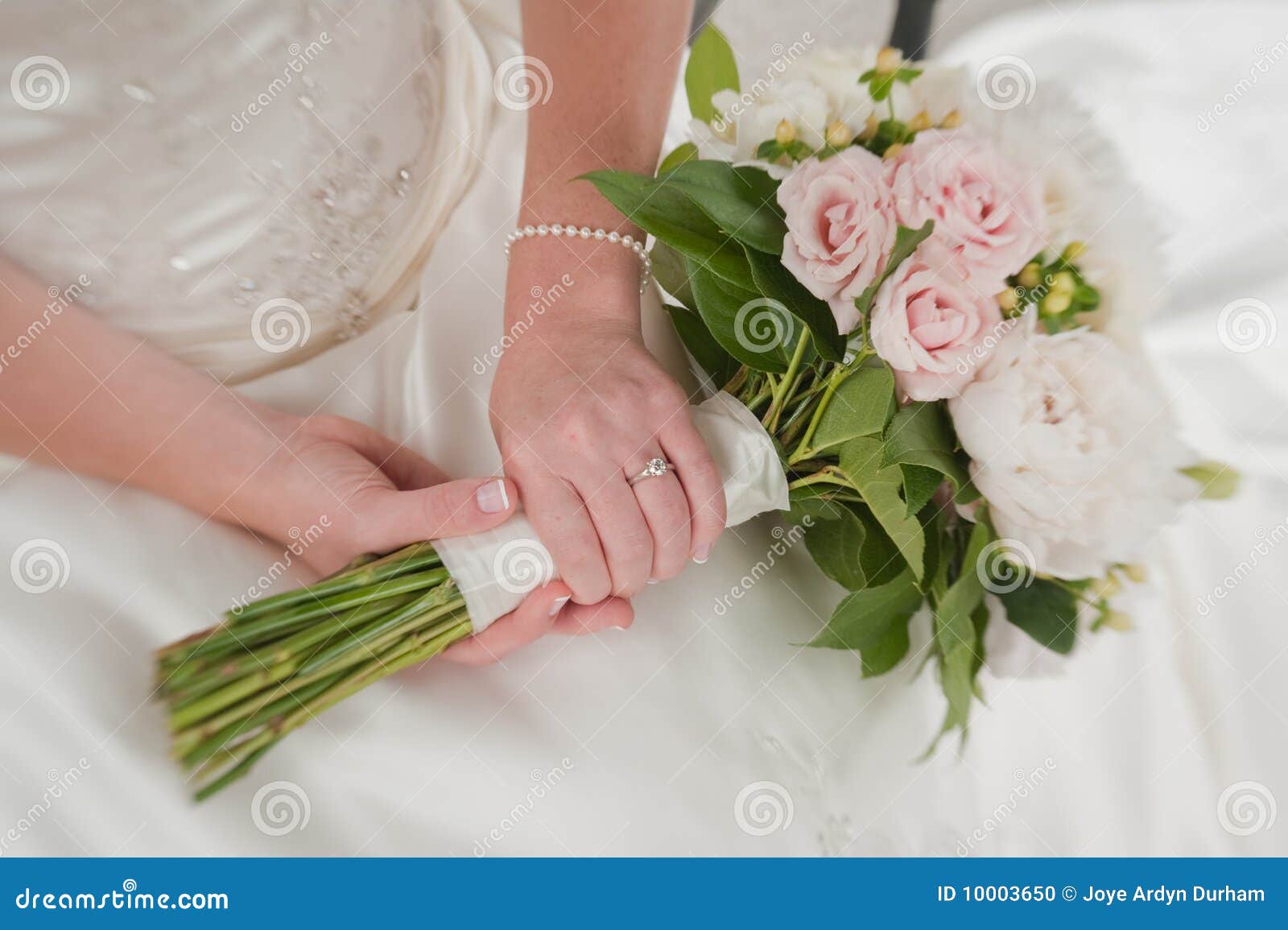 Hands Holding Bridal Bouquet Stock Photo - Image of bridal, married ...