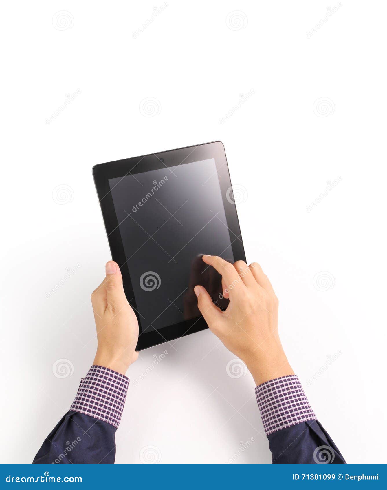 Hands Holding Contemporary Digital Tablet Stock Image Image of