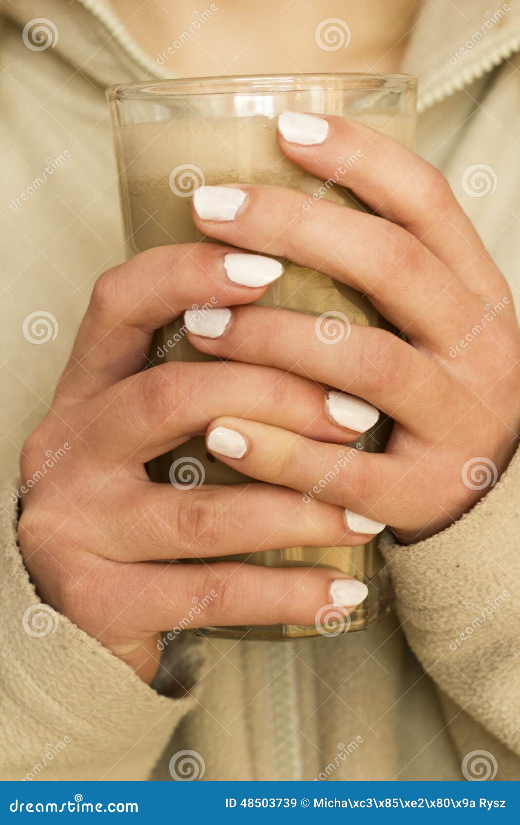 Hands Holding a Cooling Coffee Stock Image Image of afretnoon, warm