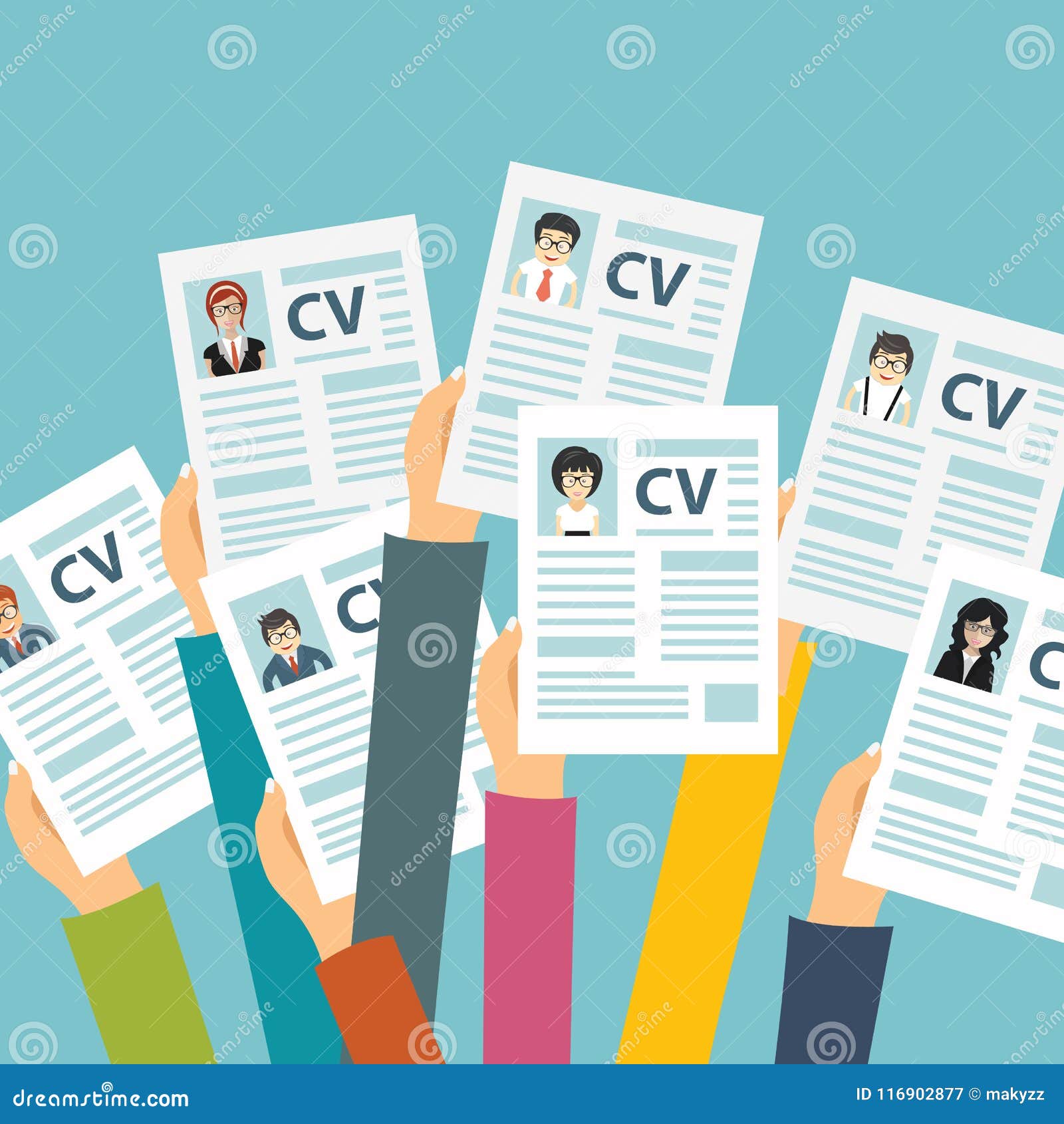 Premium Vector  Hand holding job application. cv papers. human resources  management concept, searching professional staff, analyzing resume papers,  work. selecting staff. business resume.searching professional staff