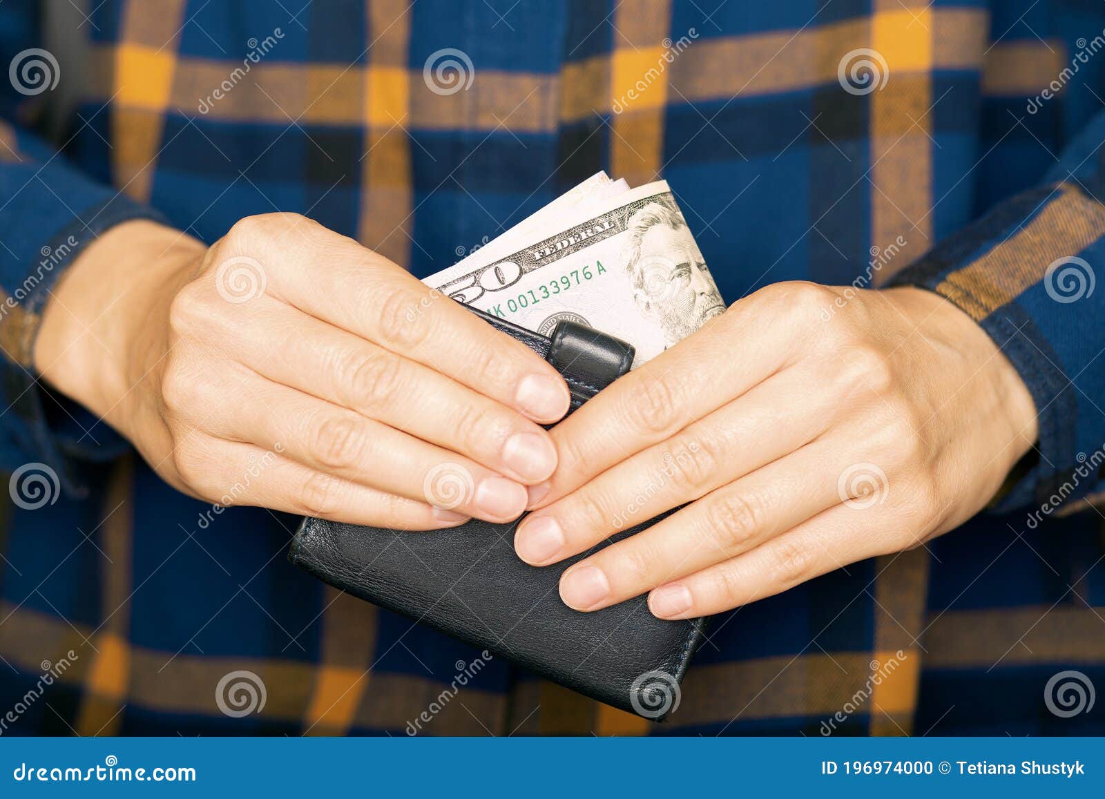 Hands Holding Dollars and Small Money Pouch Stock Photo Image of hand