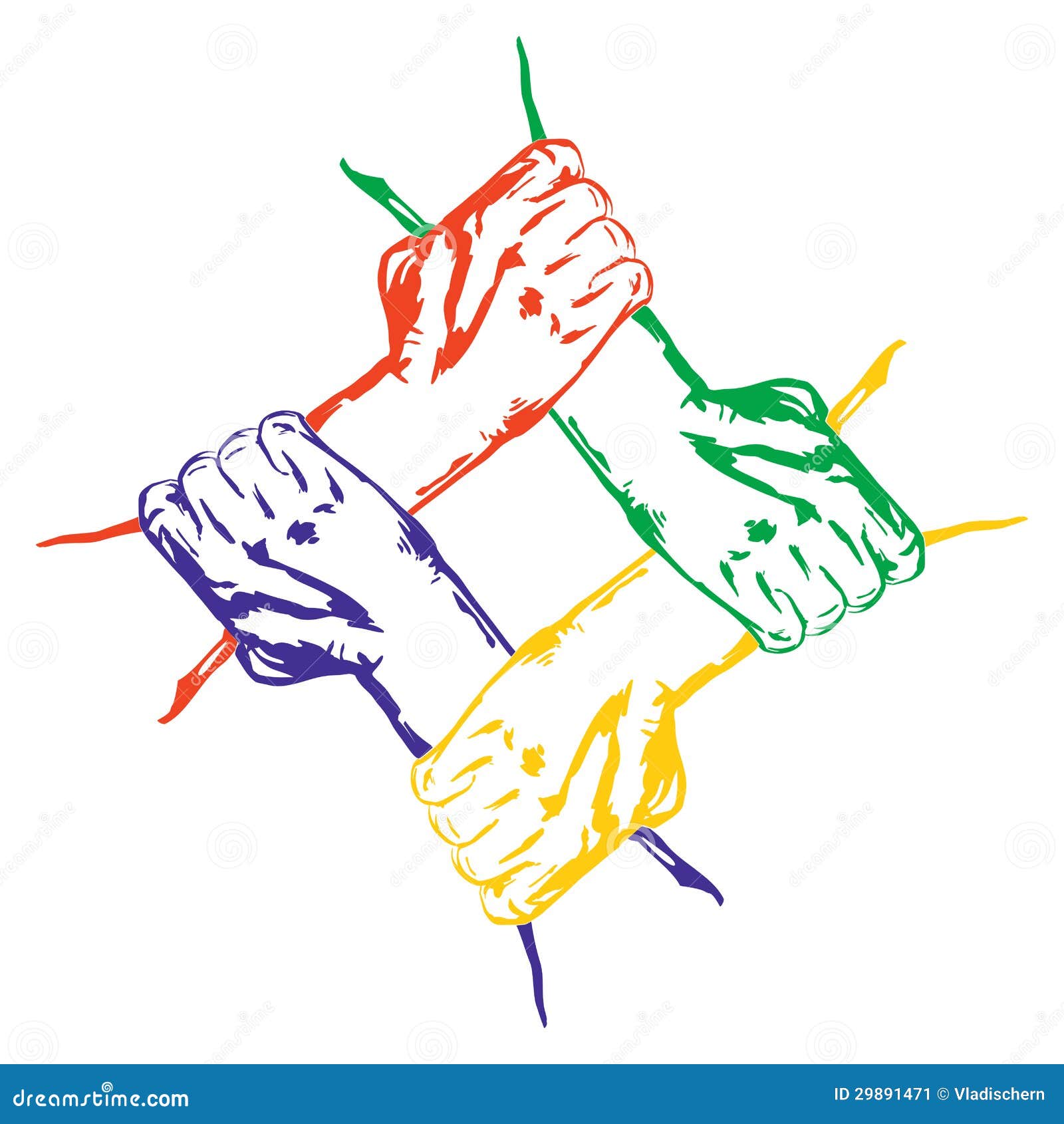 Hands Holding Each Other in Unity Multiracial Stock Vector - Illustration  of group, concepts: 29891471