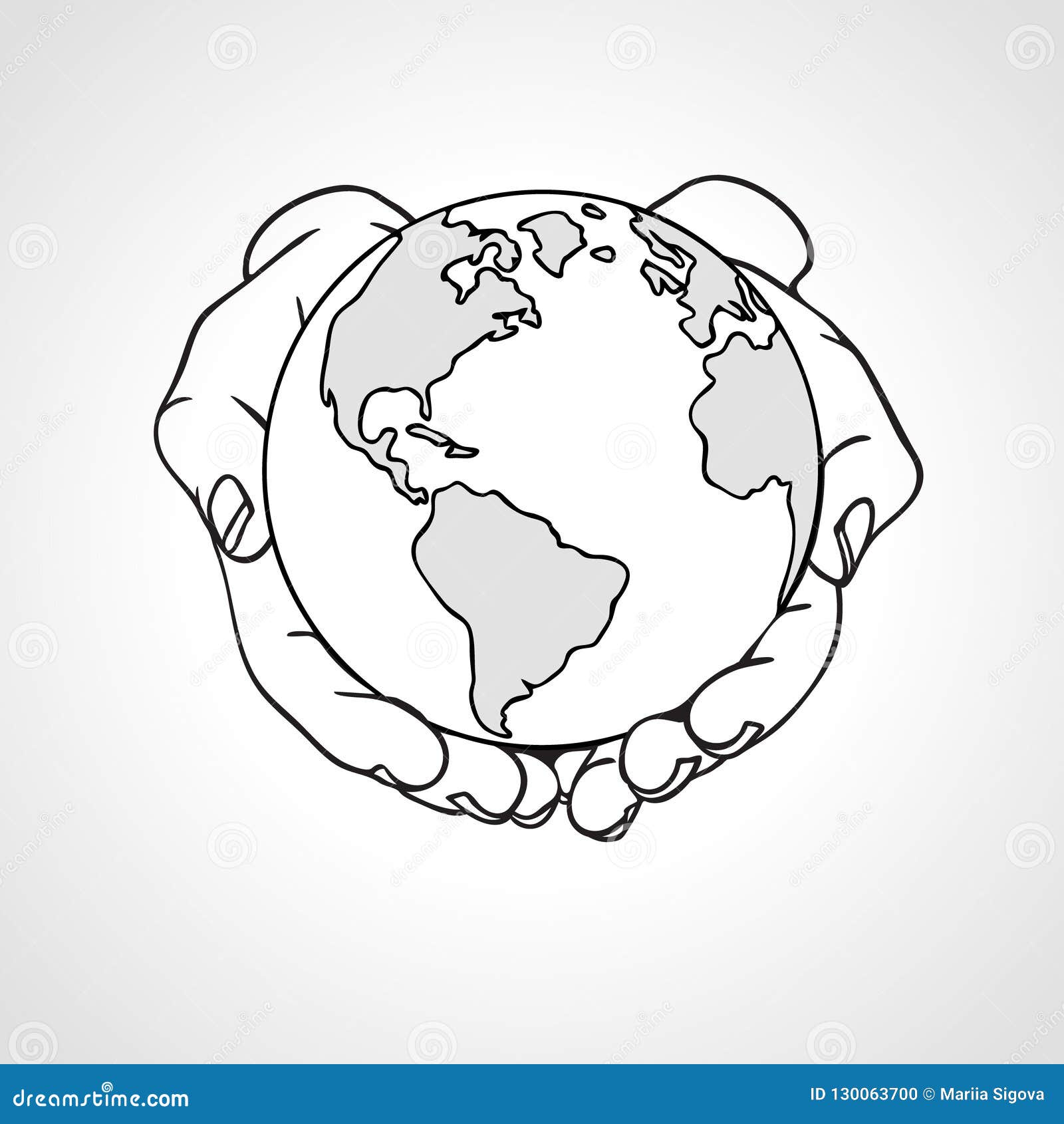 Hands Holding The Earth. 