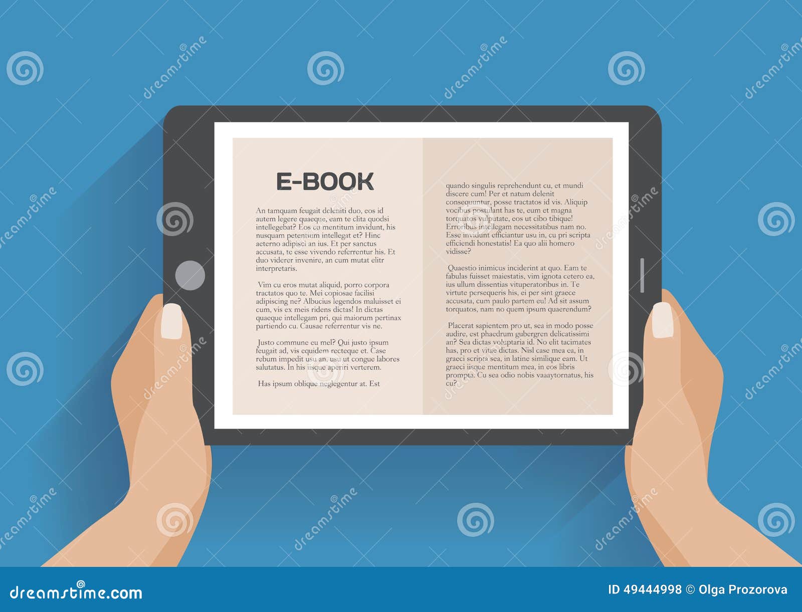 Hands Holding Electronic Book Stock Vector Illustration of reader