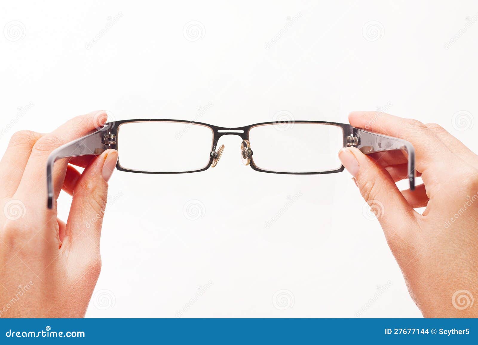 Hands Holding Glasses. Eyeglasses. Stock Photo Image of holding