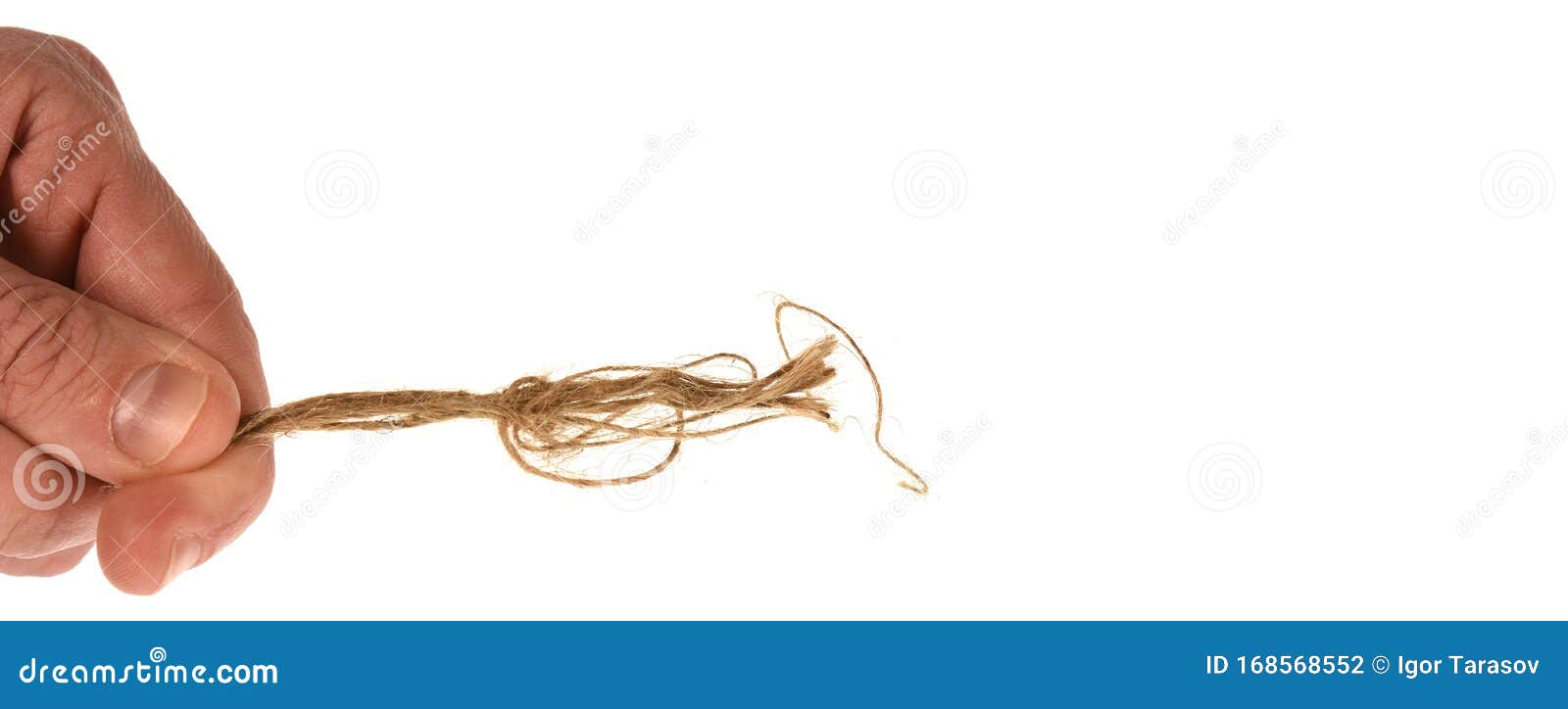 hands holding jute rote knot