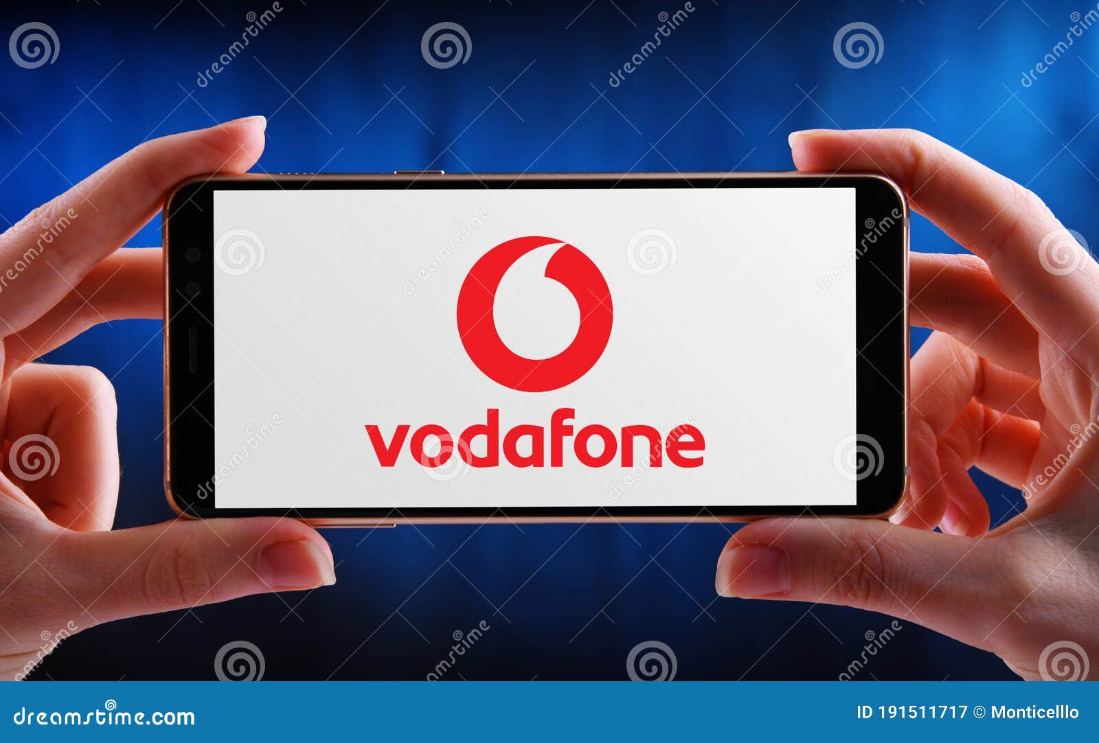 Hands Holding Smartphone Displaying Logo of Vodafone Editorial ...