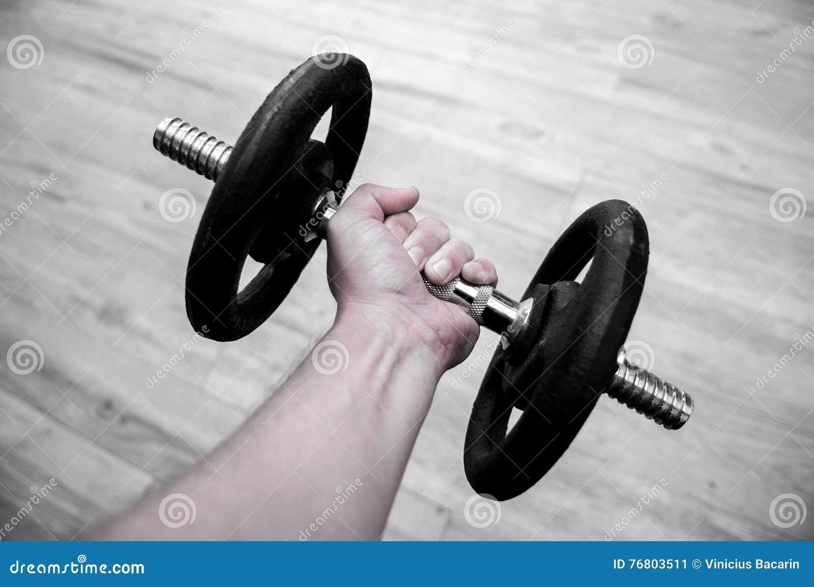 Hands Holding Tight a Gym Bar with Iron Weights Stock Image Image of
