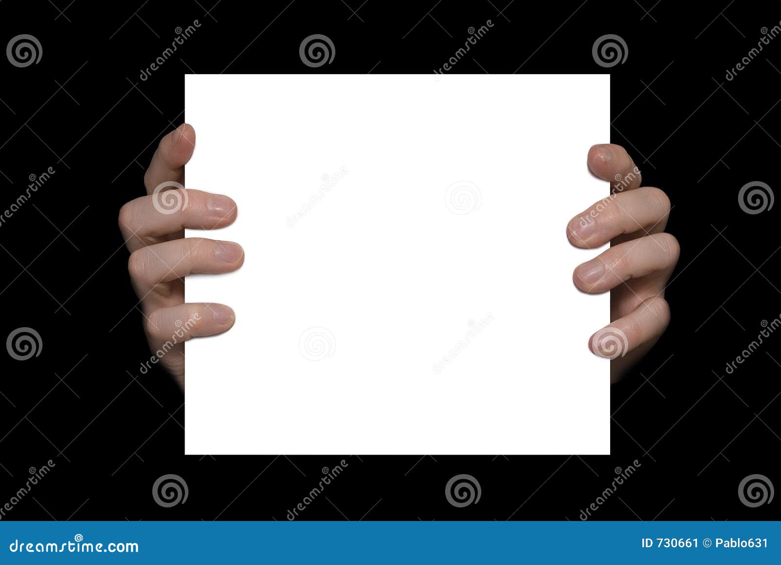 Hands Holding A White Board Stock Image - Image: 730661