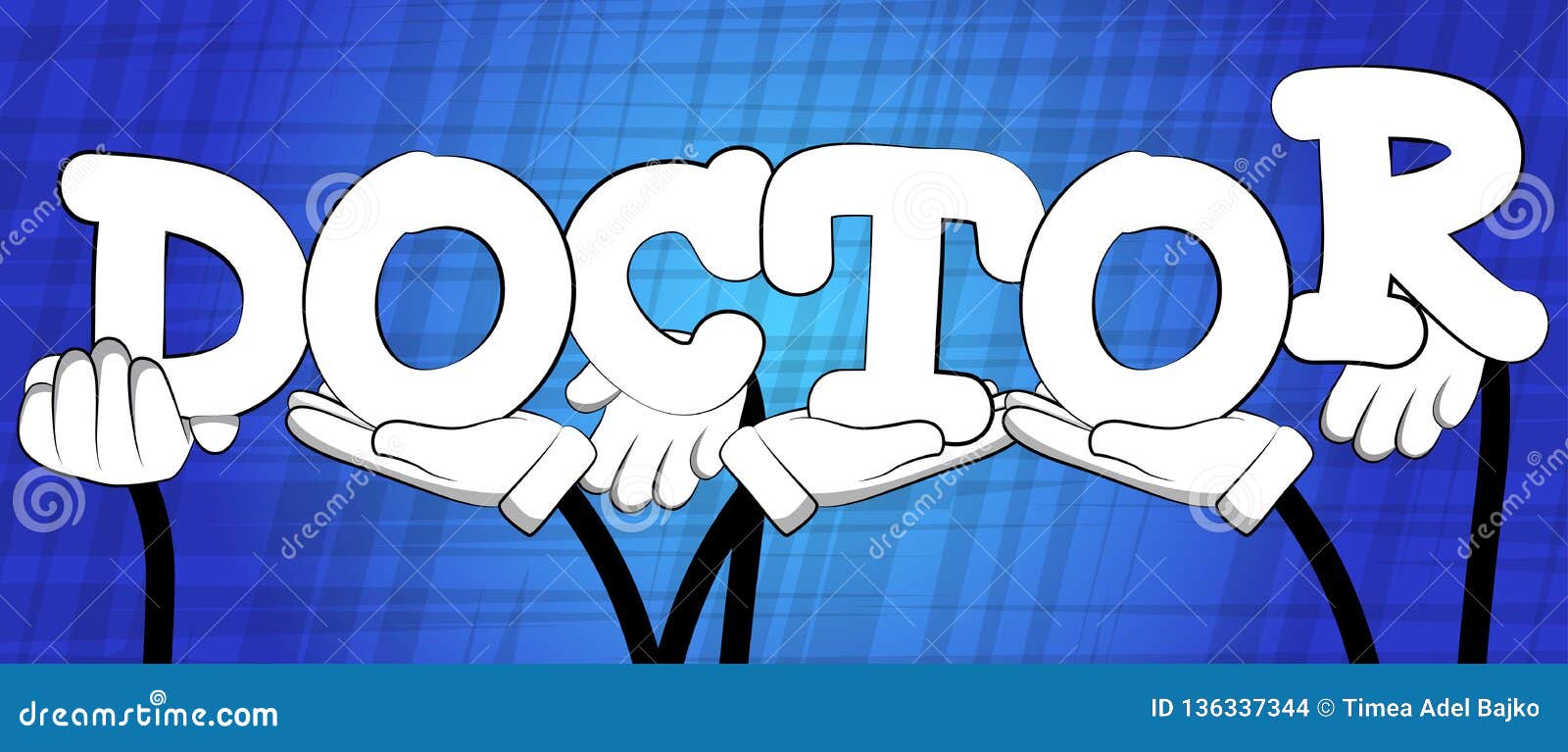 Hands Holding The Word Doctor Stock Vector Illustration Of