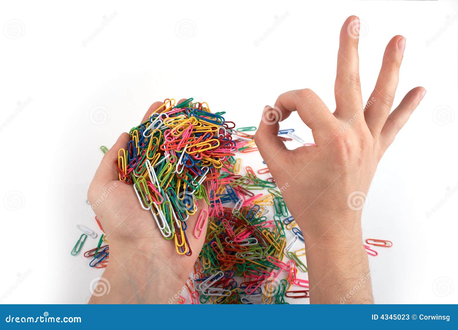 Hands Holds Paper Clips and Gives Gesture 3 Stock Image Image of
