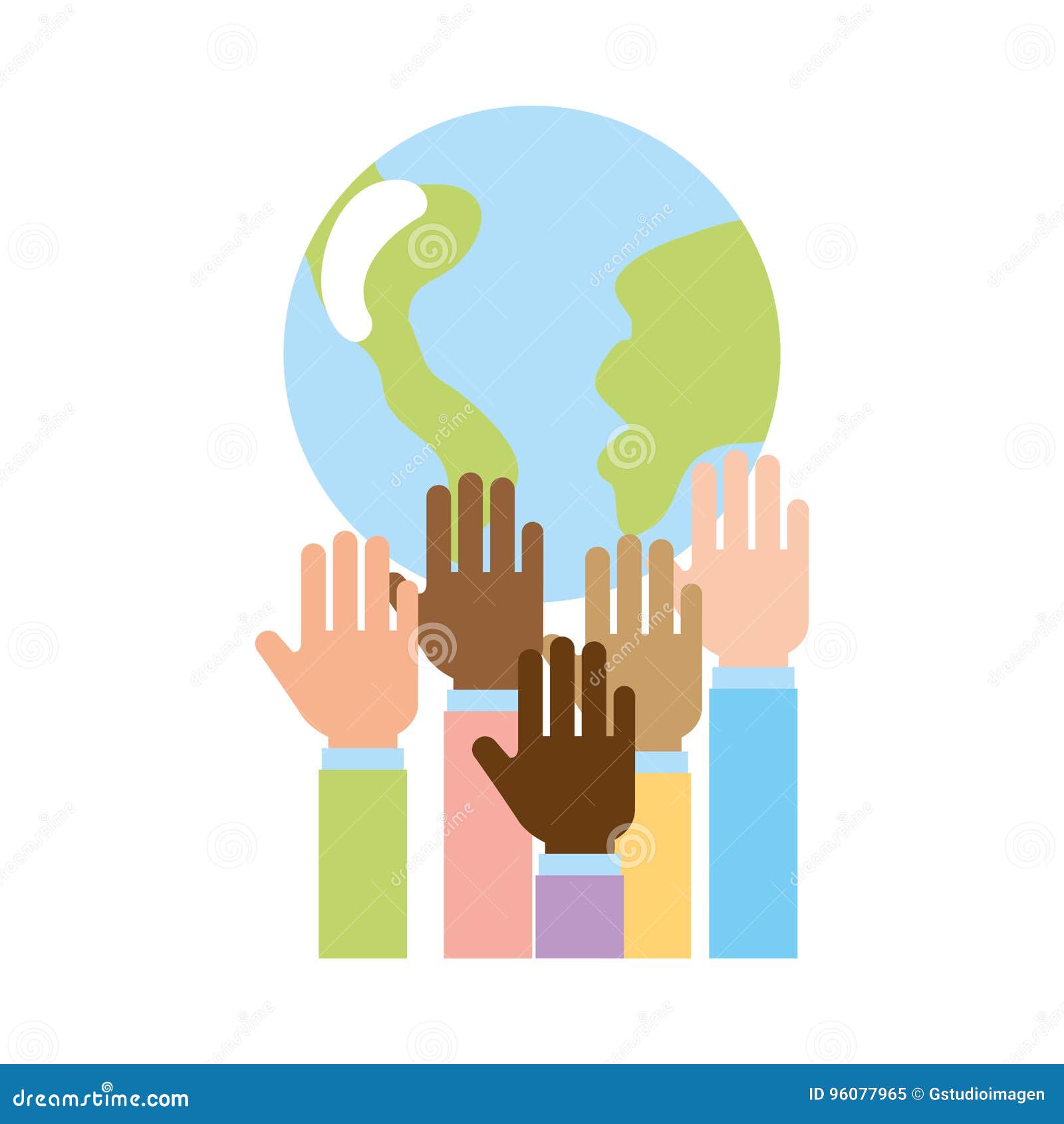 hands human with world planet earth icon