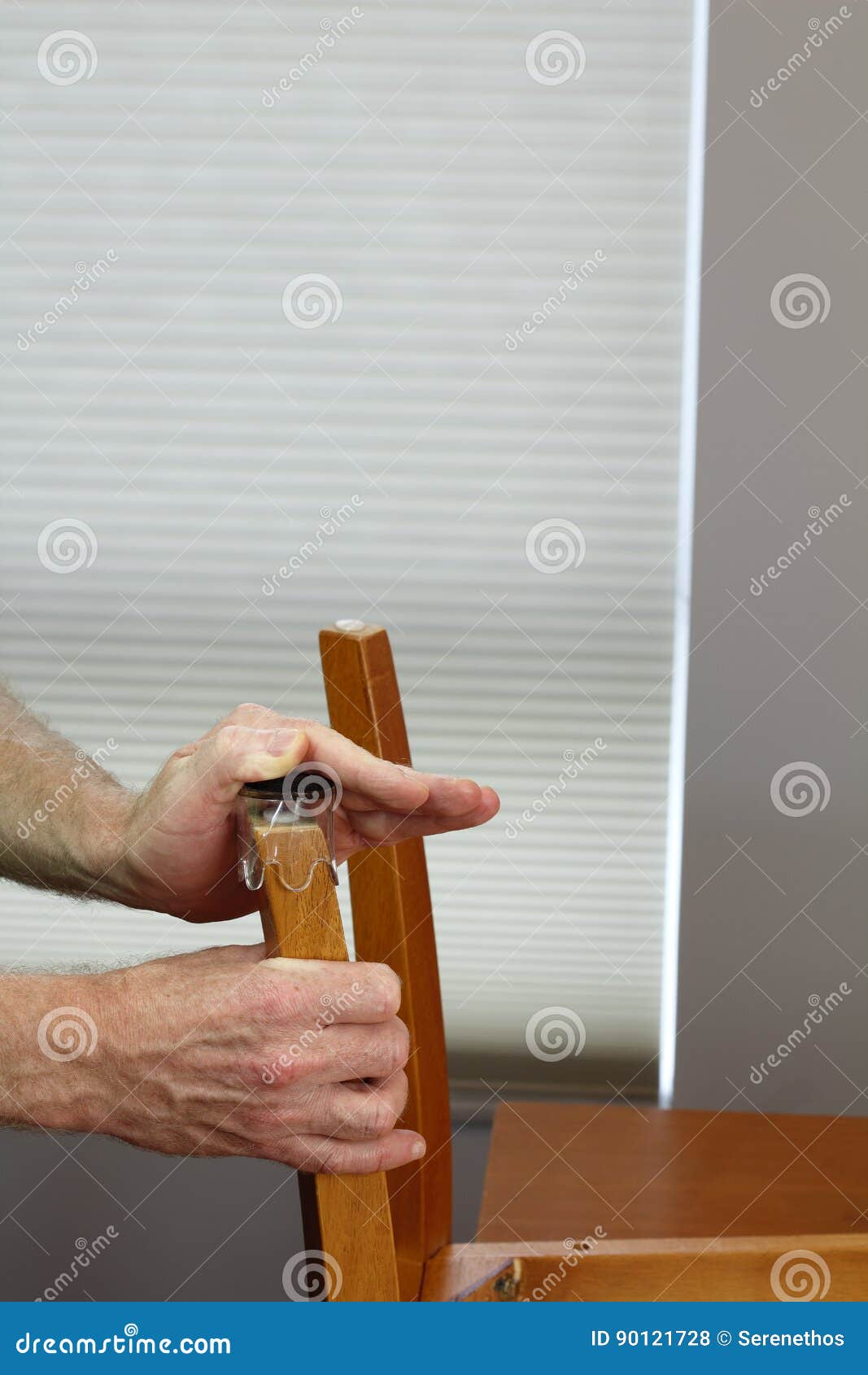 Hands Installing Clear Floor Protectors Stock Photo Image Of