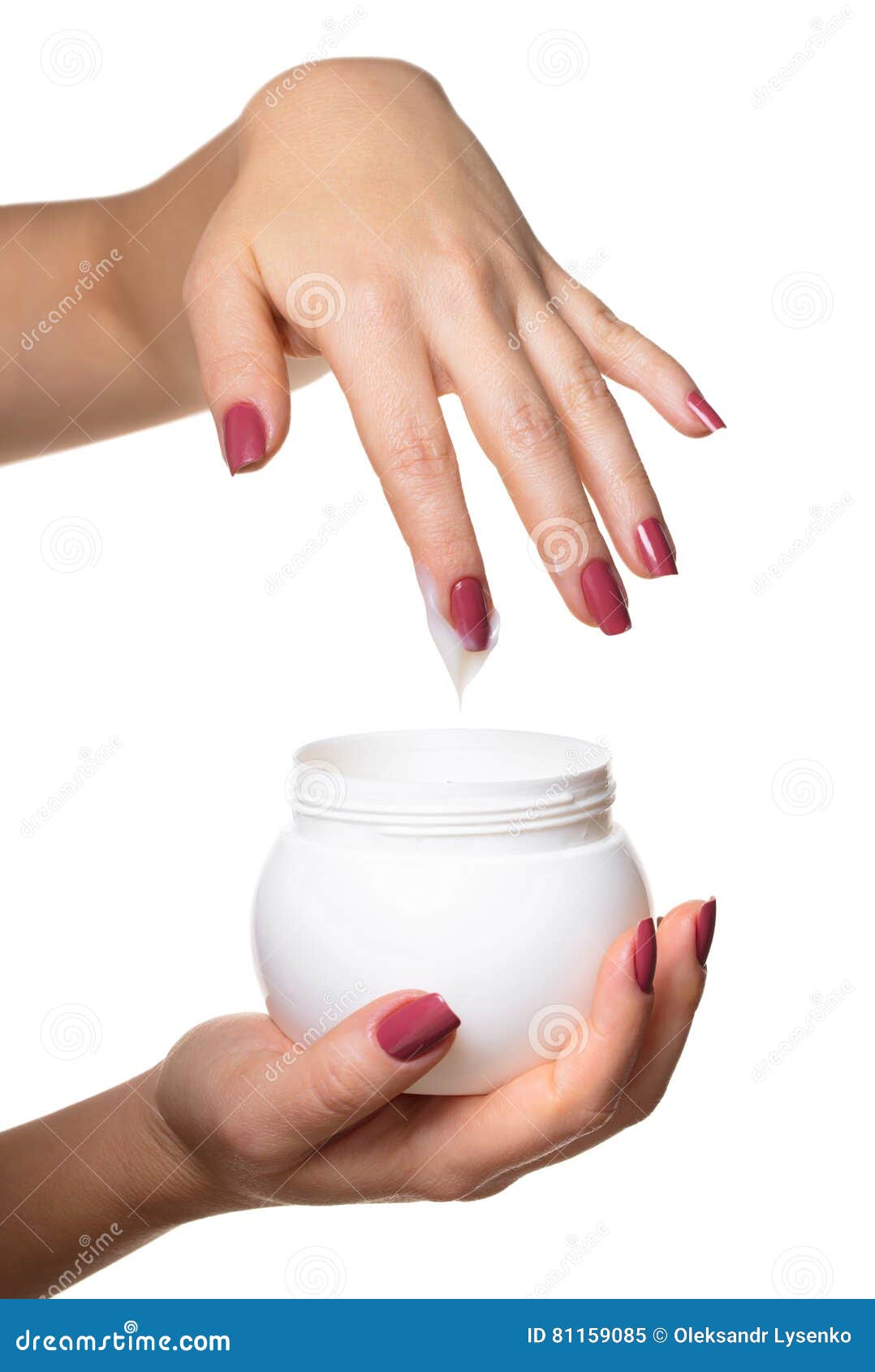 Hands with Jar Cosmetic Cream Stock Image Image of applying, skin