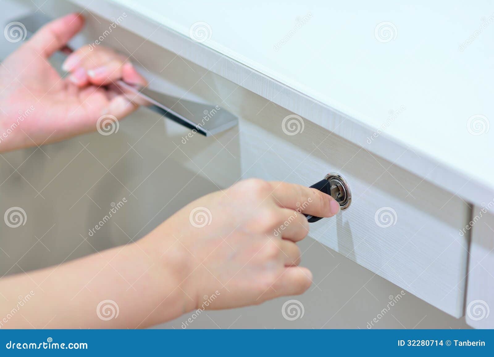 hands locking and checking drawer