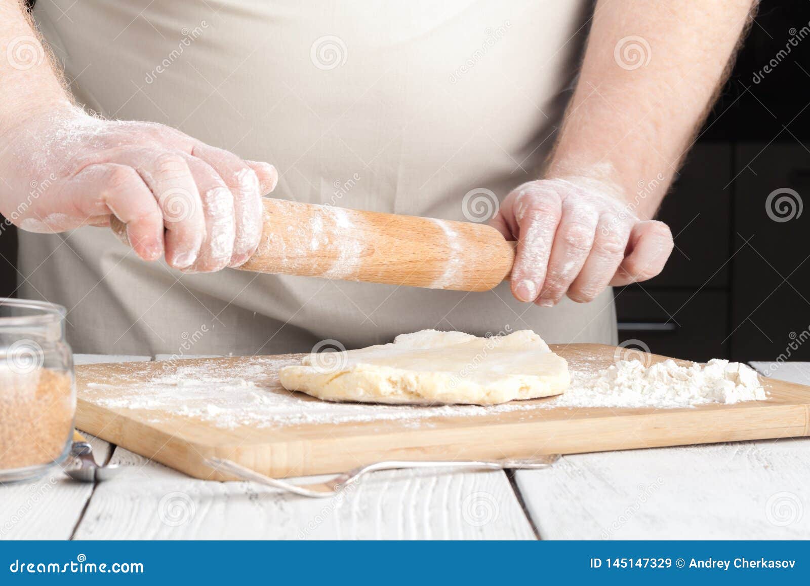 Hands Making Dough on Kitchen, Close Up View Stock Image Image of making, lunch 145147329