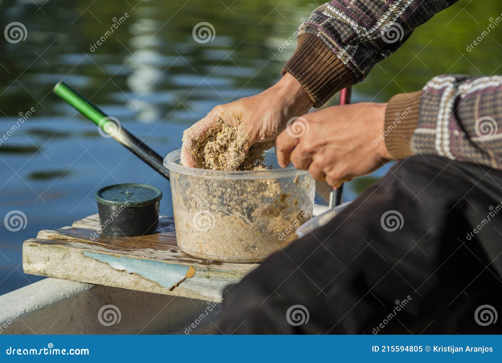 Close Up of Hands Preparing Fish Chum Stock Image - Image of plastic,  fishing: 215594805