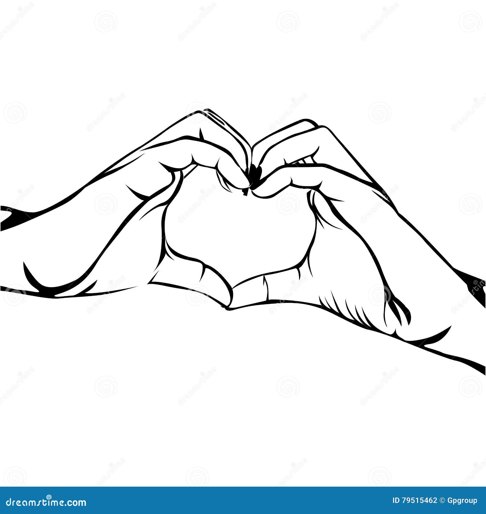 Hands Making Heart Gesture Image Stock Vector - Illustration of heart