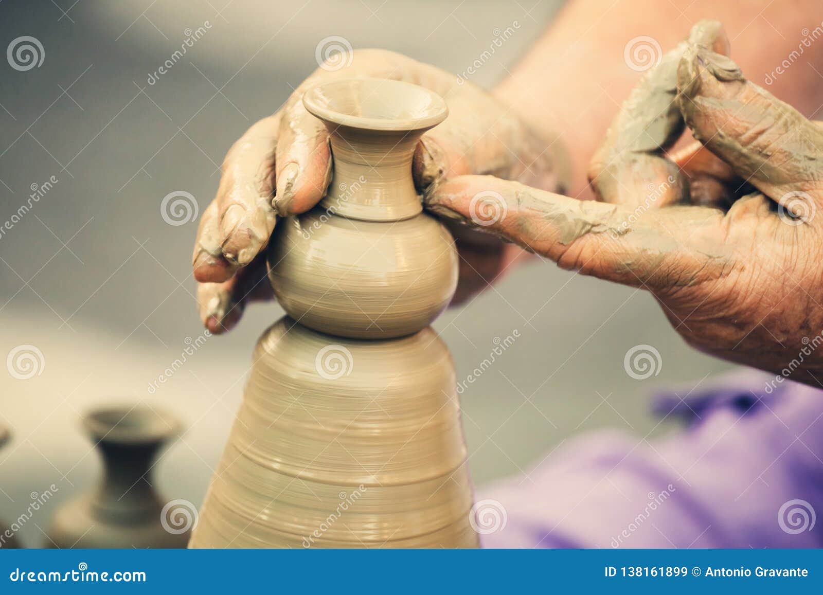 Hands Making Pottery on a Wheel Stock Image Image of craft, ceramic