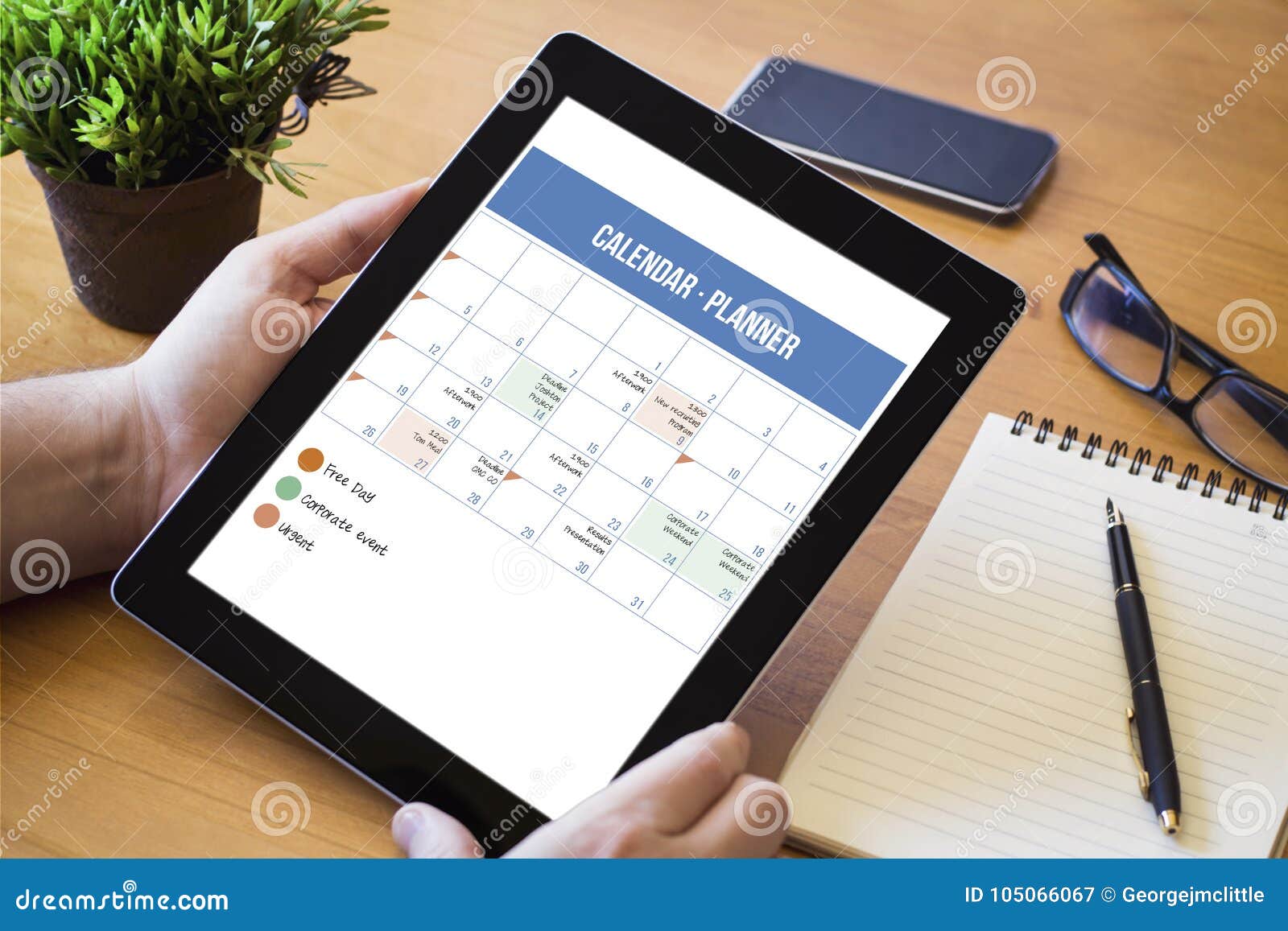 Desktop tablet calendar stock image. Image of calendar 105066067