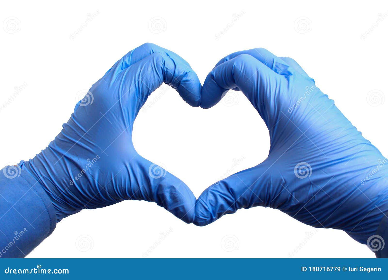 Hands in Medical Gloves Depict a Heart on a White Background, Isolated ...