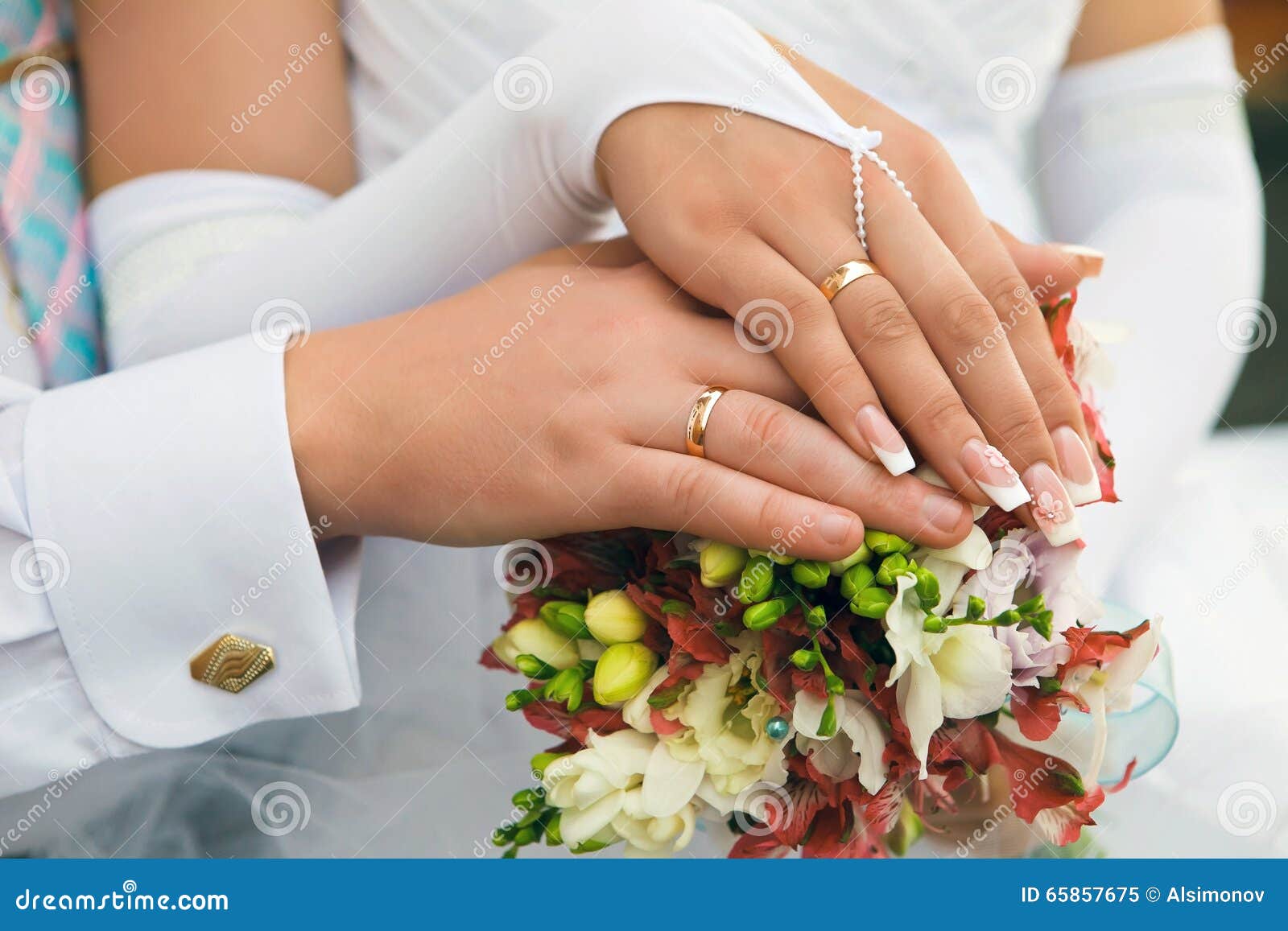 Hands Men and Women with Wedding Rings Stock Image Image of