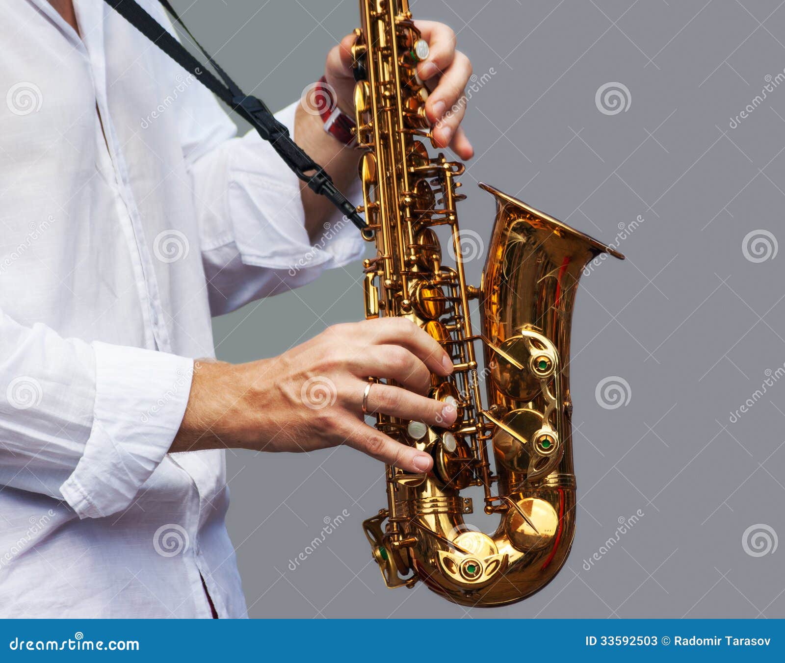 Hands of a Musician with the Saxophone Stock Image Image of isolated