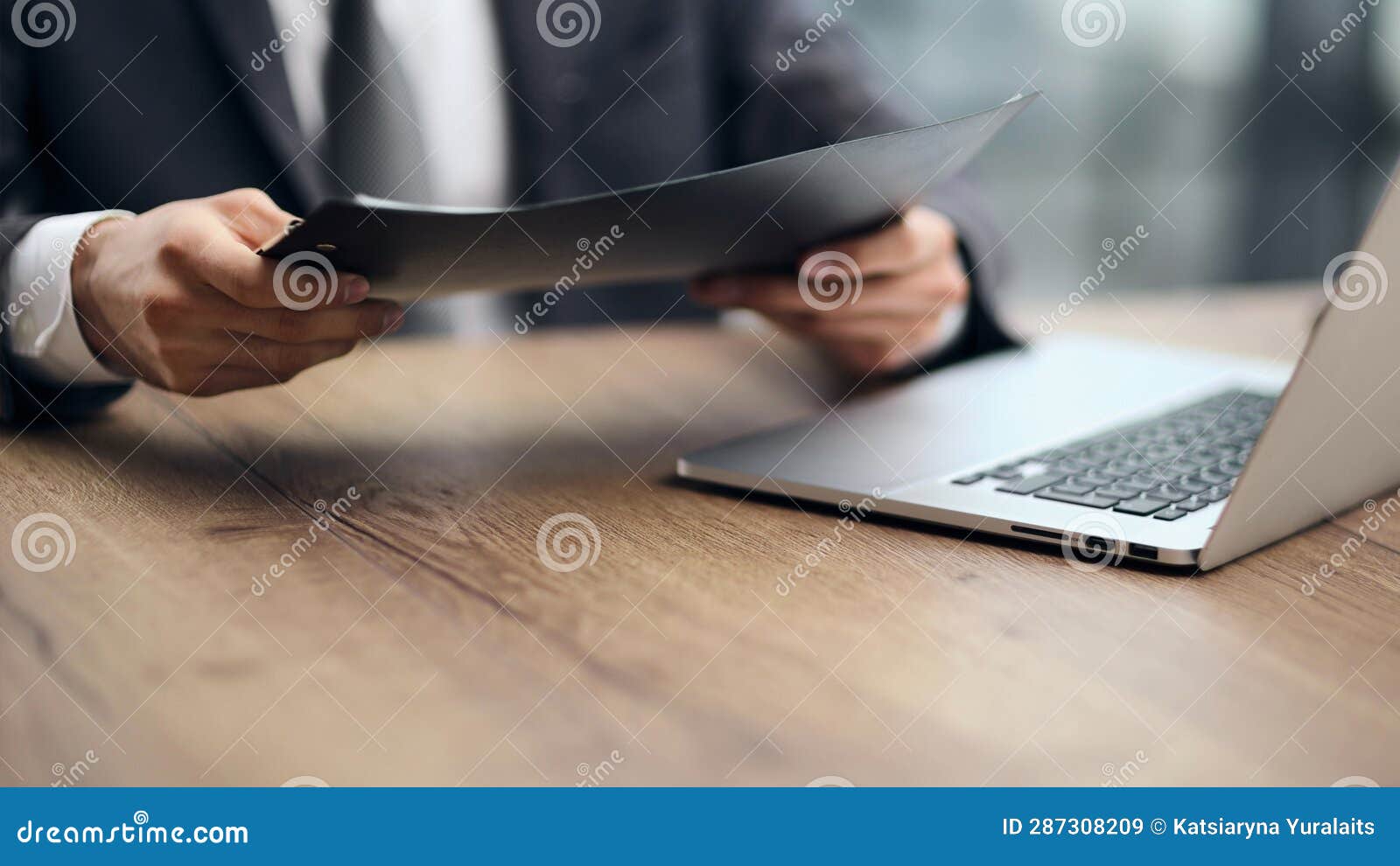 Hands in the Office Hold a Contract, Closeup Stock Image Image of