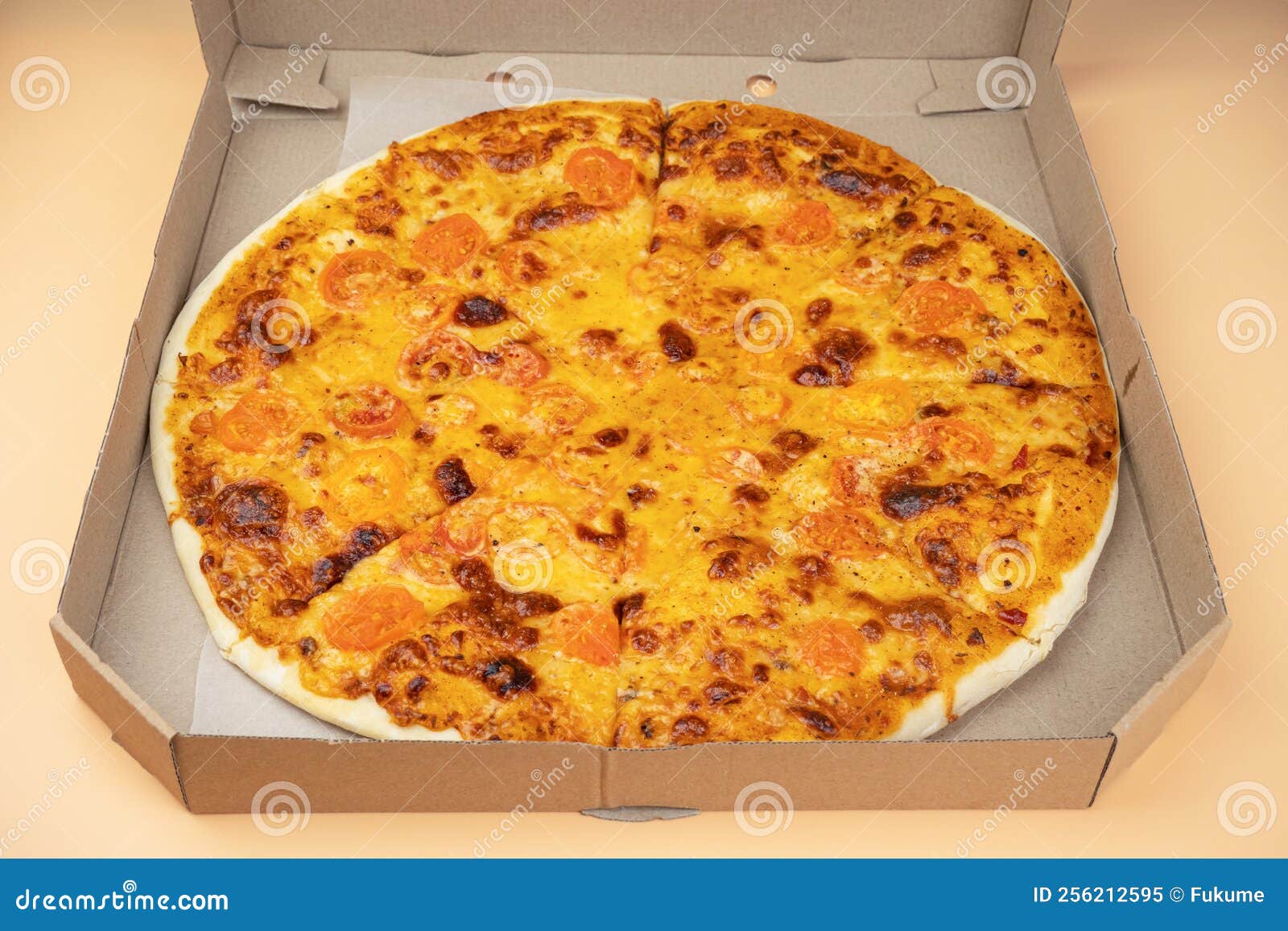 Hands Open Box with Mozzarella Cheese Pizza, Delivery Pizza Stock Image