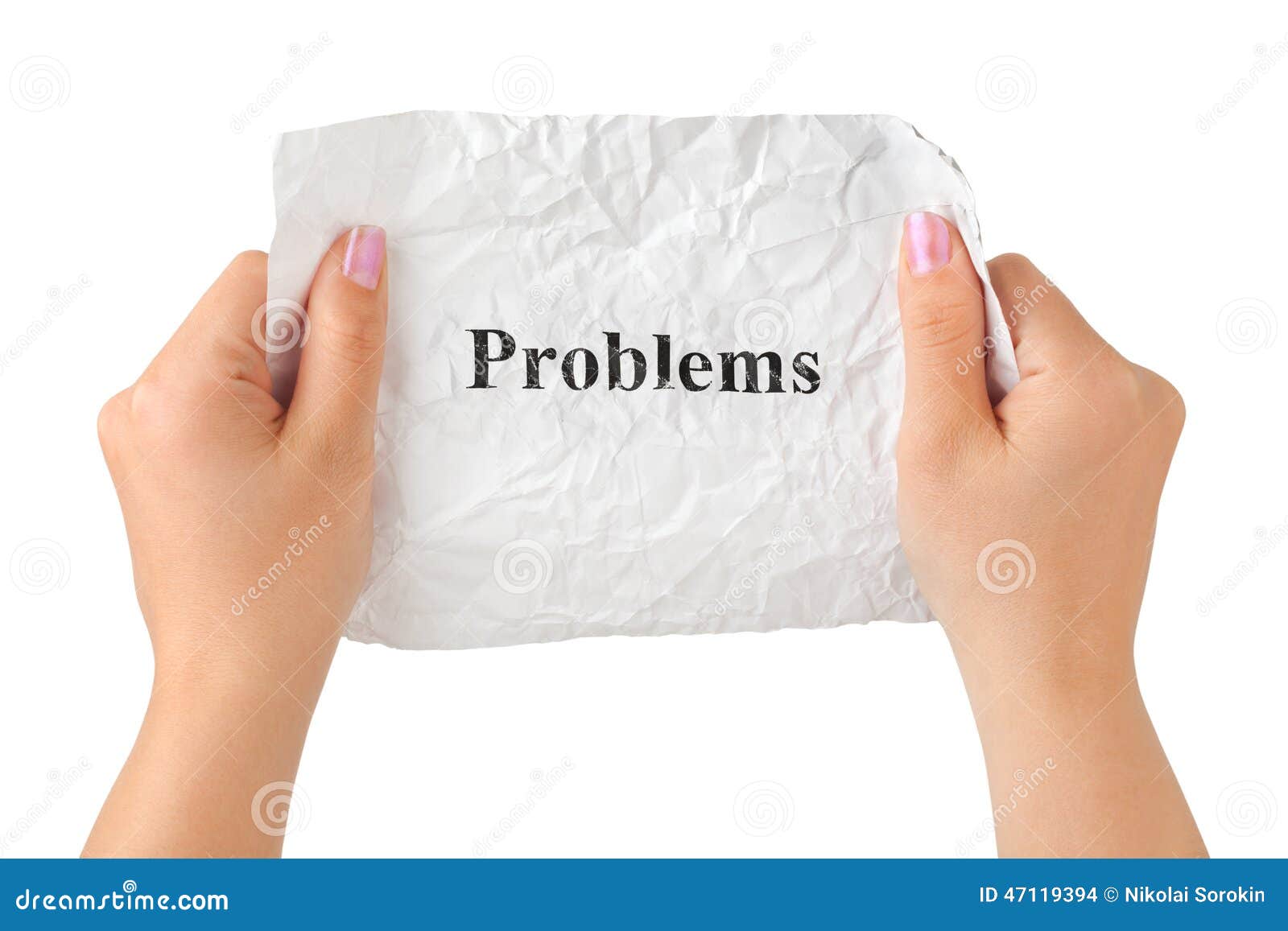 Hands and paper problems stock photo. Image of failure 47119394