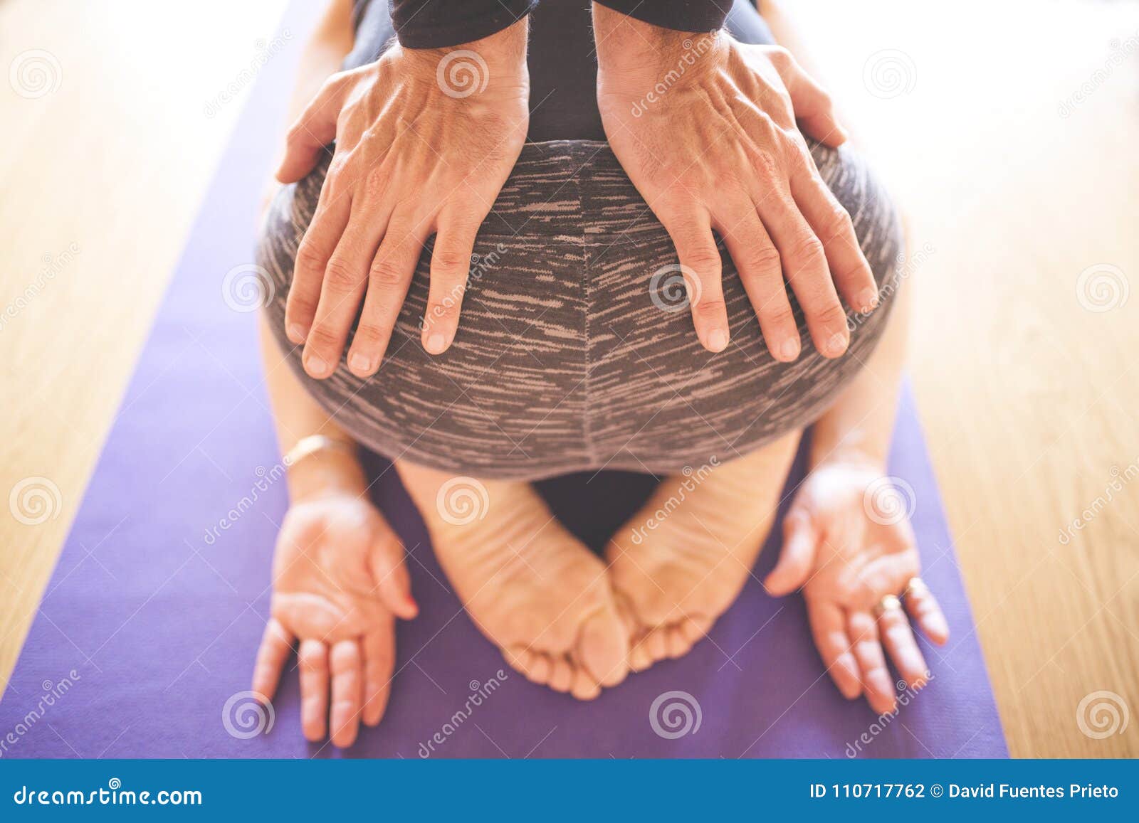 Woman Doing Yoga At Wooden Floor Stock Photo Image Of Athletic Foot Woman Doing Yoga At Wooden Floor Stock Photo Image Of Athletic Foot