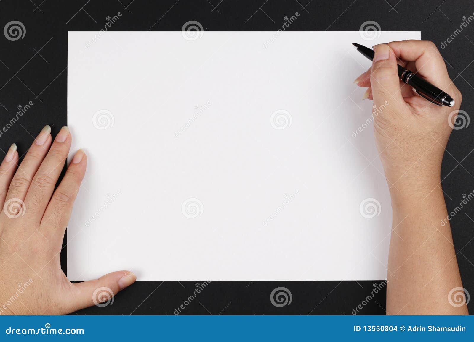 Hands, pen and paper stock photo. Image of paper, copy - 13550804