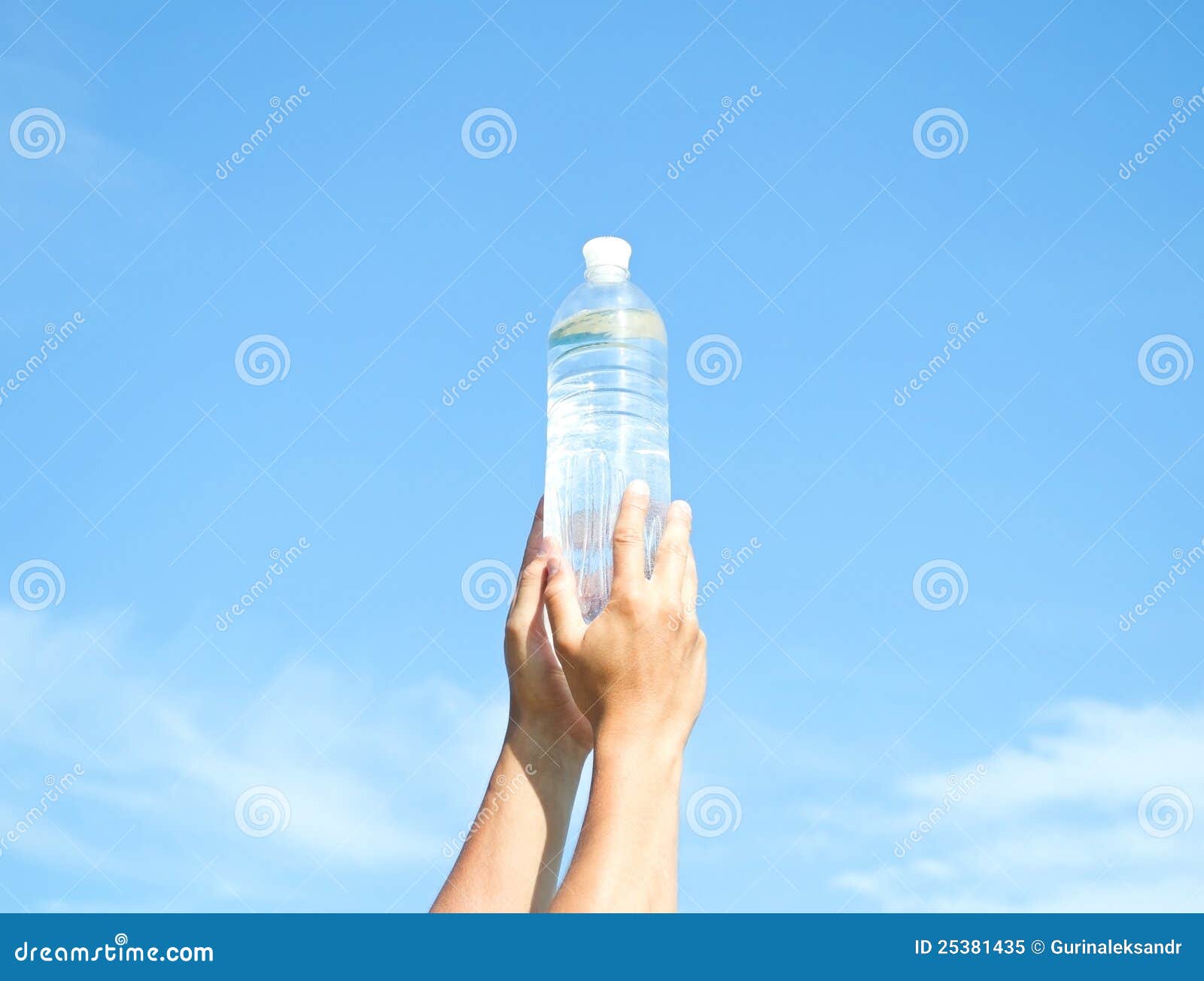 Hands with Plastic Bottle of Water Stock Image Image of transparent