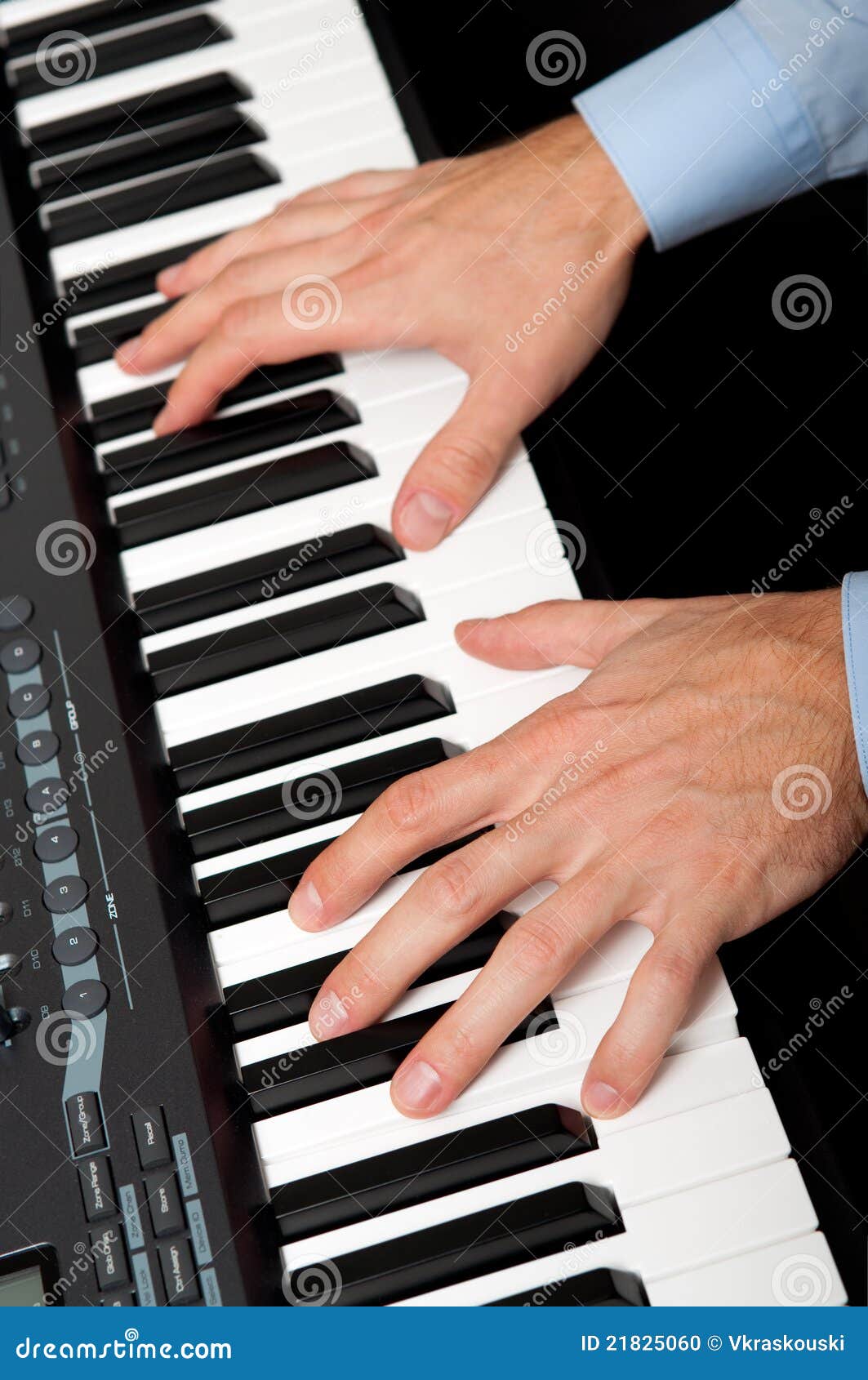 Hands playing the piano stock photo. Image of detail - 21825060