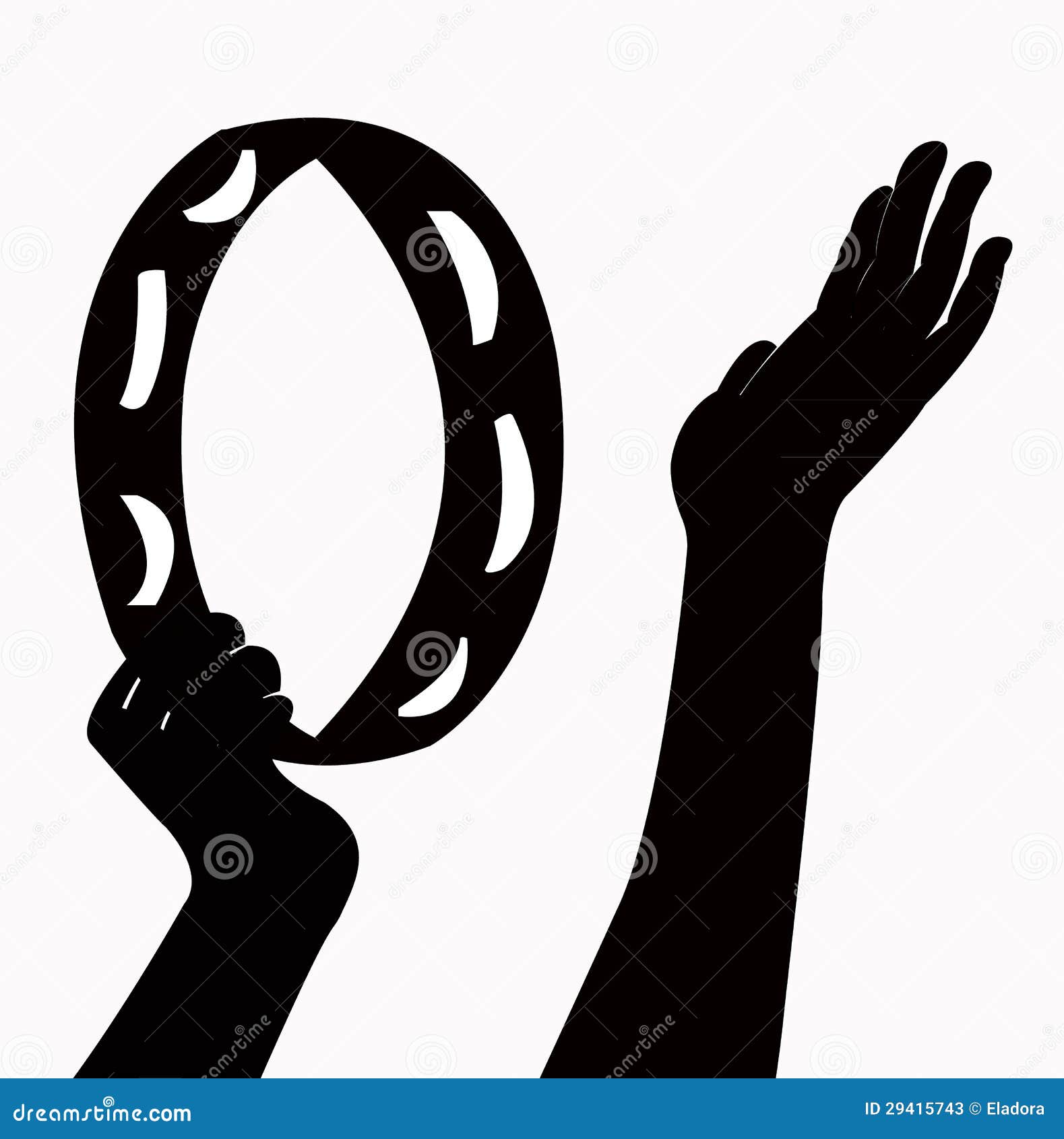 Hands Playing Tambourine Vector Stock Vector Illustration of black, instrument 29415743