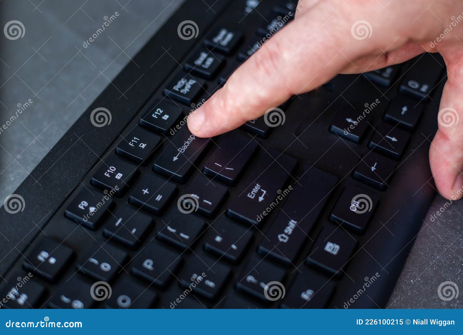Hands Pointing Pressing Computer Keyboard Backspace Keys Typewriting
