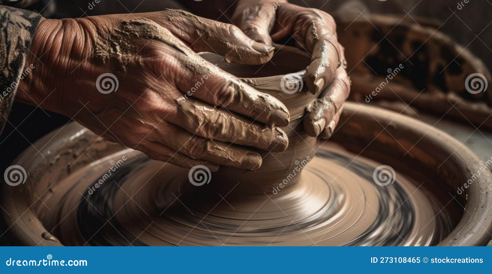 Hands on potters wheel stock illustration. Illustration of handmade