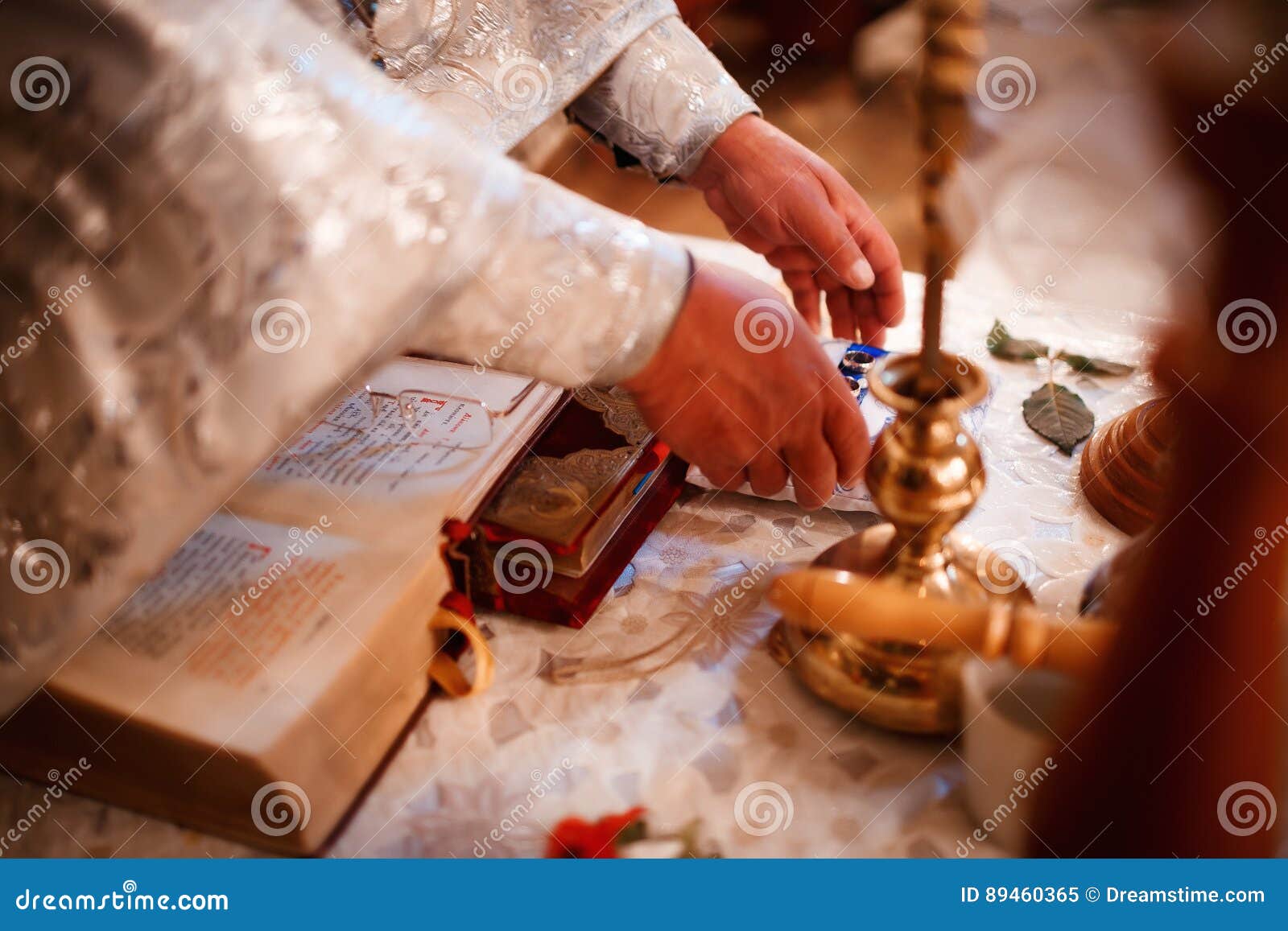 Hands of a Priest at the Temple Stock Image - Image of hands, gold