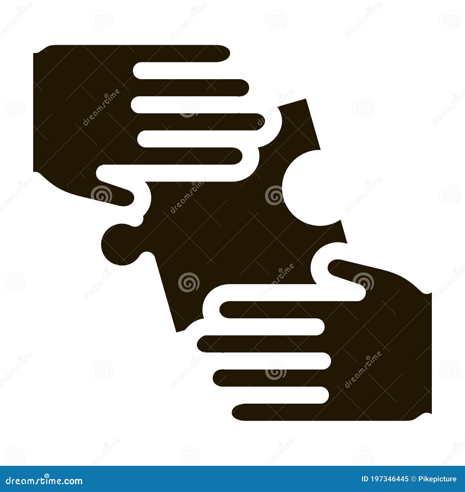 Hands Puzzle Icon Vector Glyph Illustration Stock Vector - Illustration ...